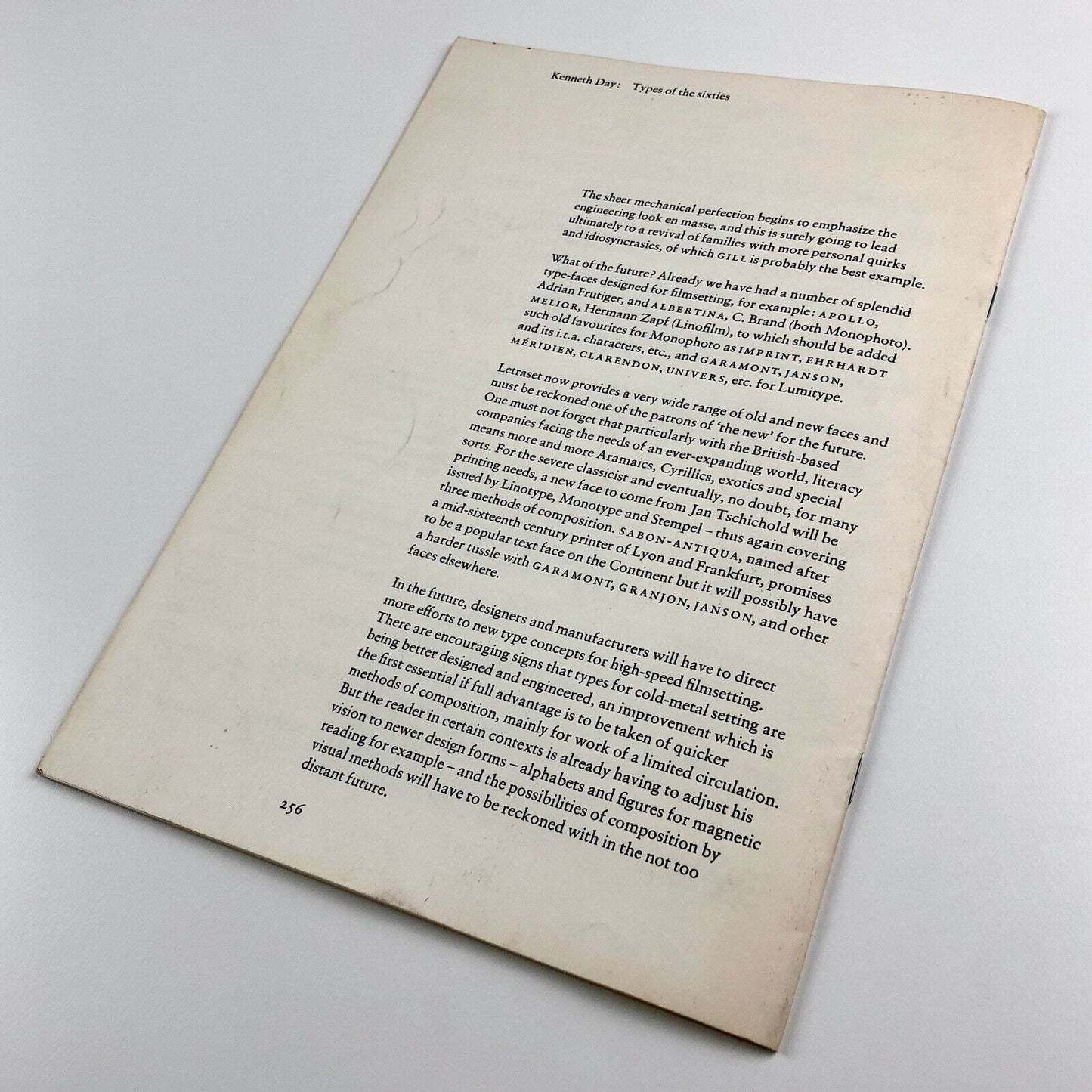 Types of the Sixties, by Kenneth Day | Leaflet, reprinted from The Penrose Annual, 1968