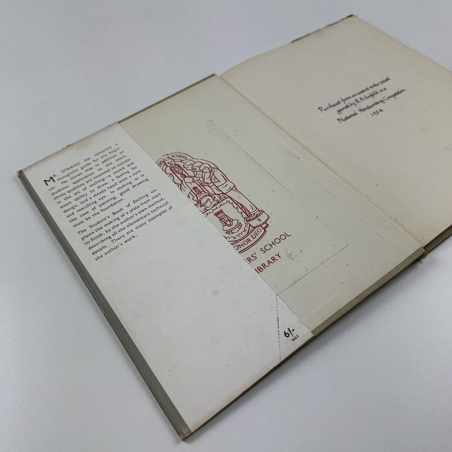 Etching by Ian Strang | The Student’s Art Books. Pitman, 1946 | Mercers' School