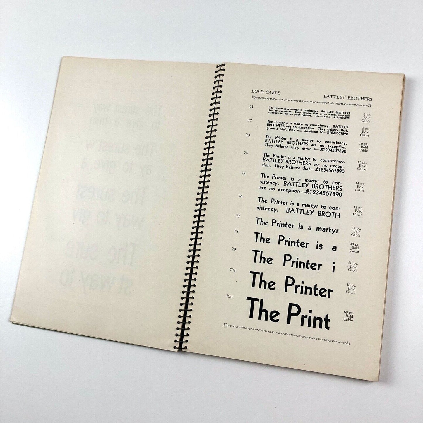 Some Type Faces suitable for Advertising Display and Bookwork | Battley Brothers