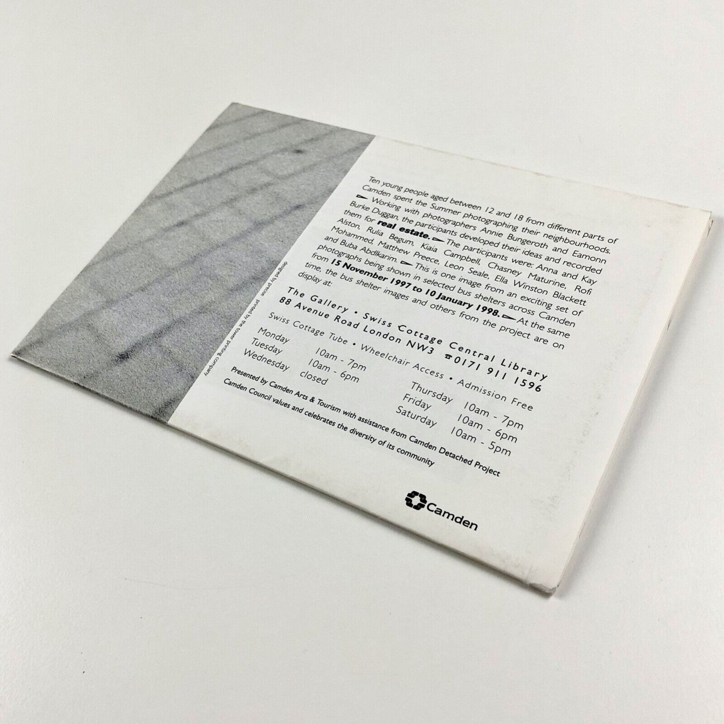 Real Estate – Young people’s photography project in Camden | The Gallery, Swiss Cottage, 1997