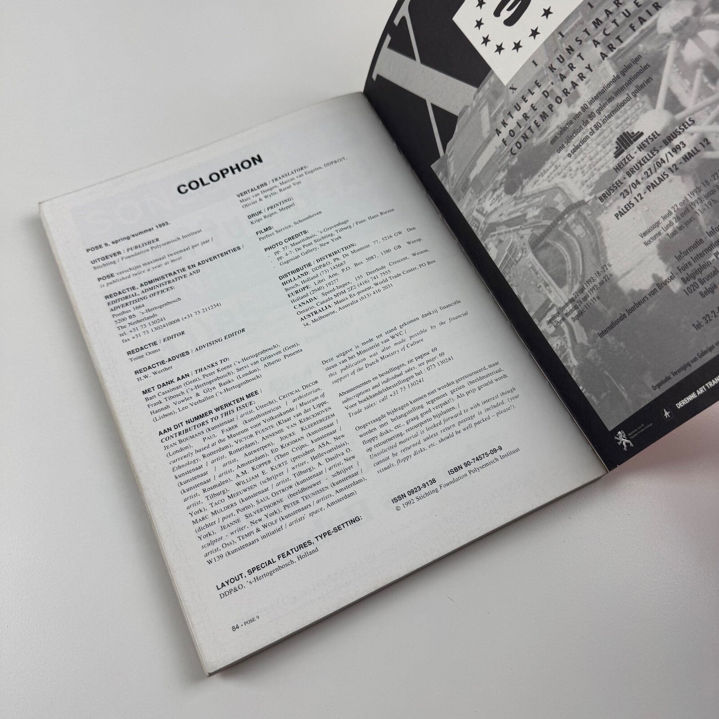 POSE issue 9. Spring/Summer 1993. Stichting Polysemisch Instituut. Edited by Toine Ooms. Text in English and Dutch