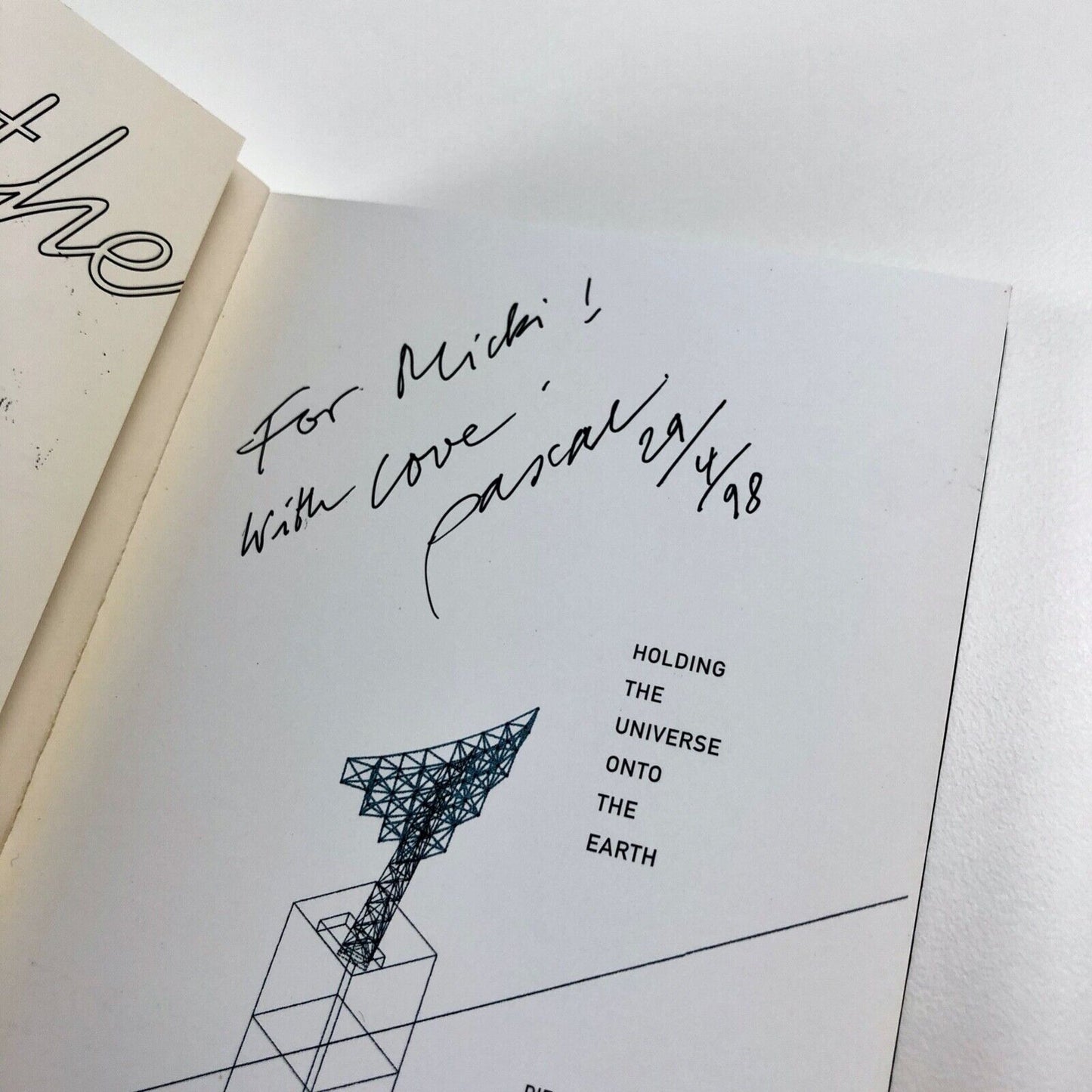 Holding the universe onto the earth by Pascal Schöning, 1998 | inscribed