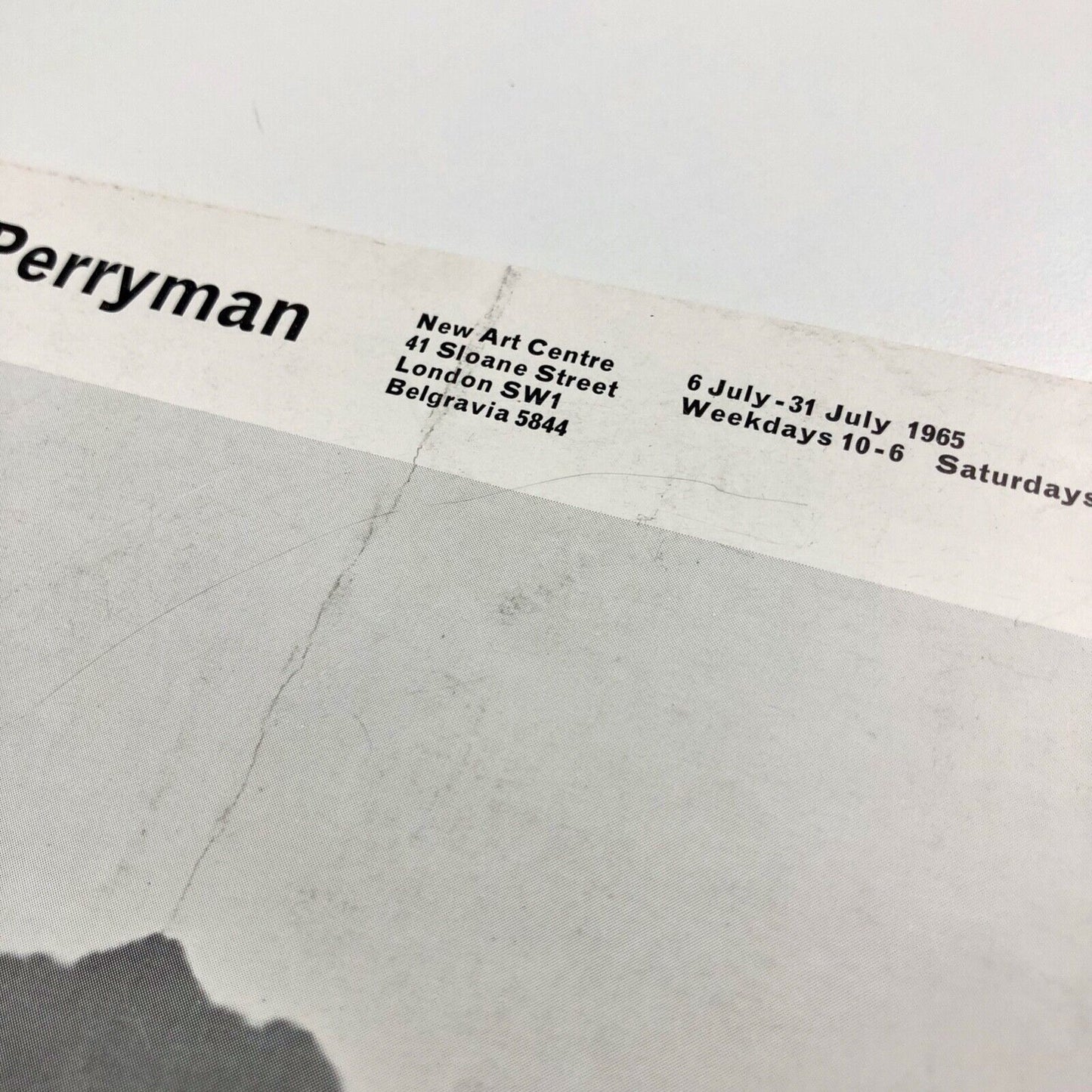 Folding card for Margot Perryman | New Art Centre, Sloane Street, London, 1965
