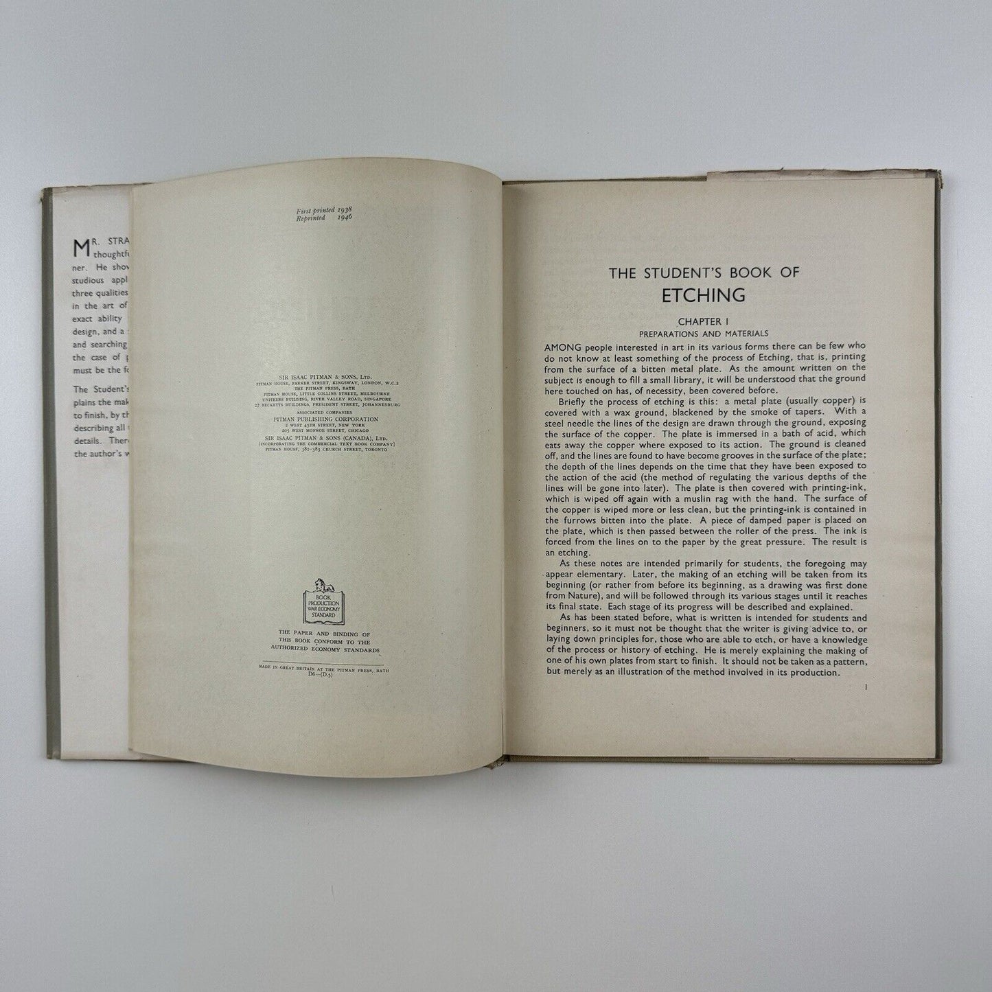 Etching by Ian Strang | The Student’s Art Books. Pitman, 1946 | Mercers' School