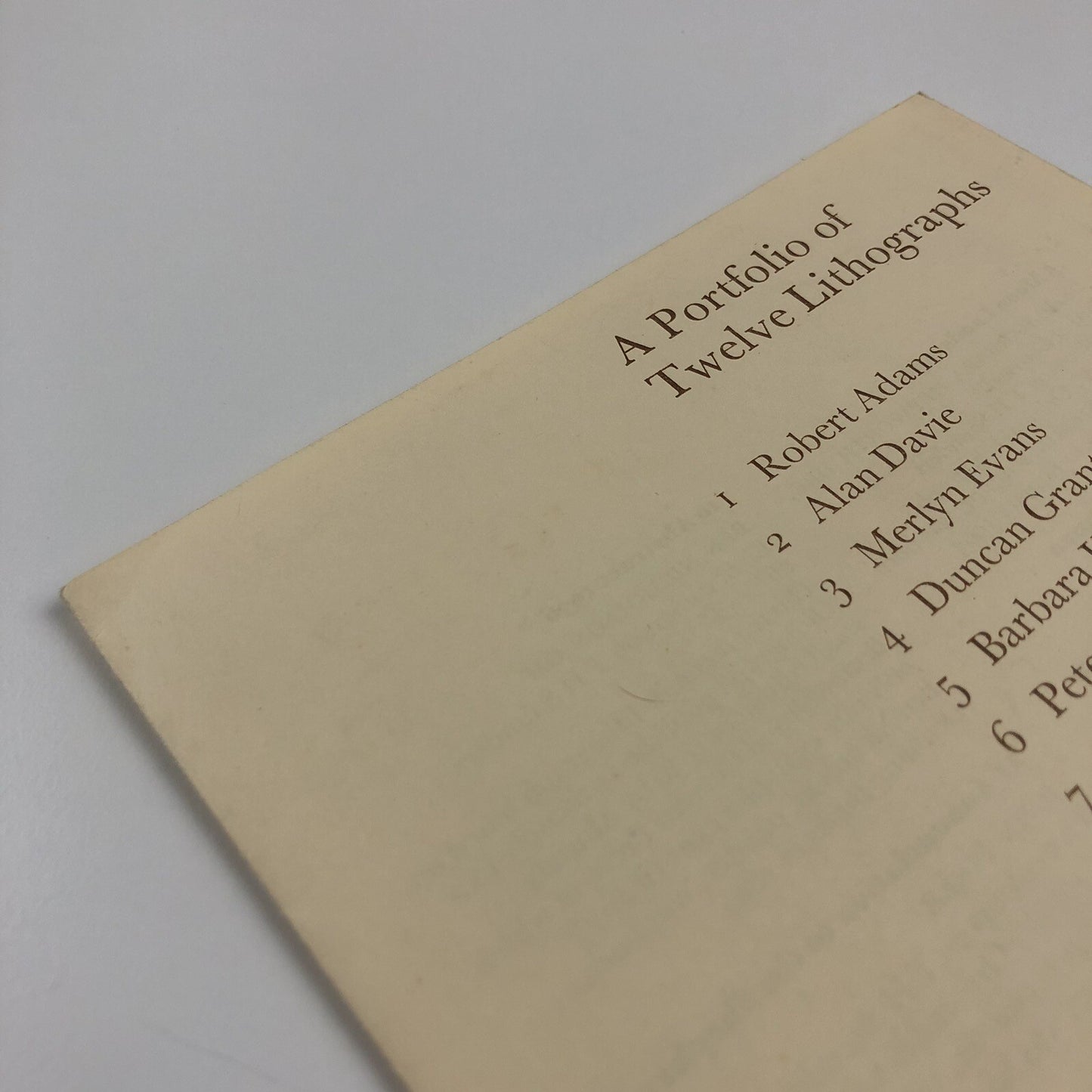Leaflet – A Portfolio of Twelve Lithographs | Penwith Galleries, November 1973