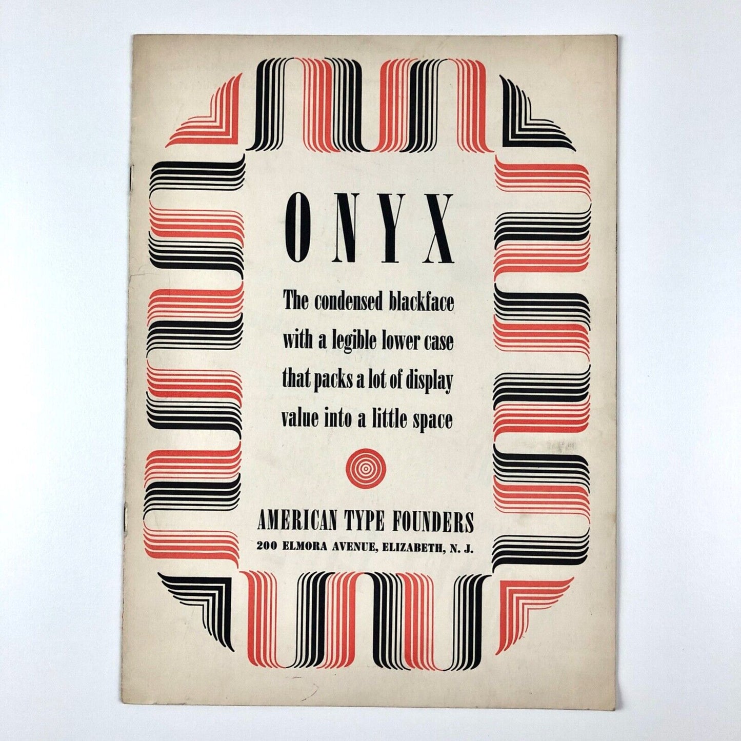 Onyx type specimen brochure | American Type Founders | Design by Gerry Powell, 1937