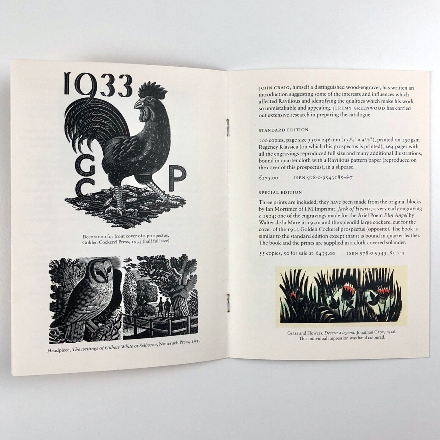 Promotional leaflet for Ravilious Engravings | The Wood Lea Press