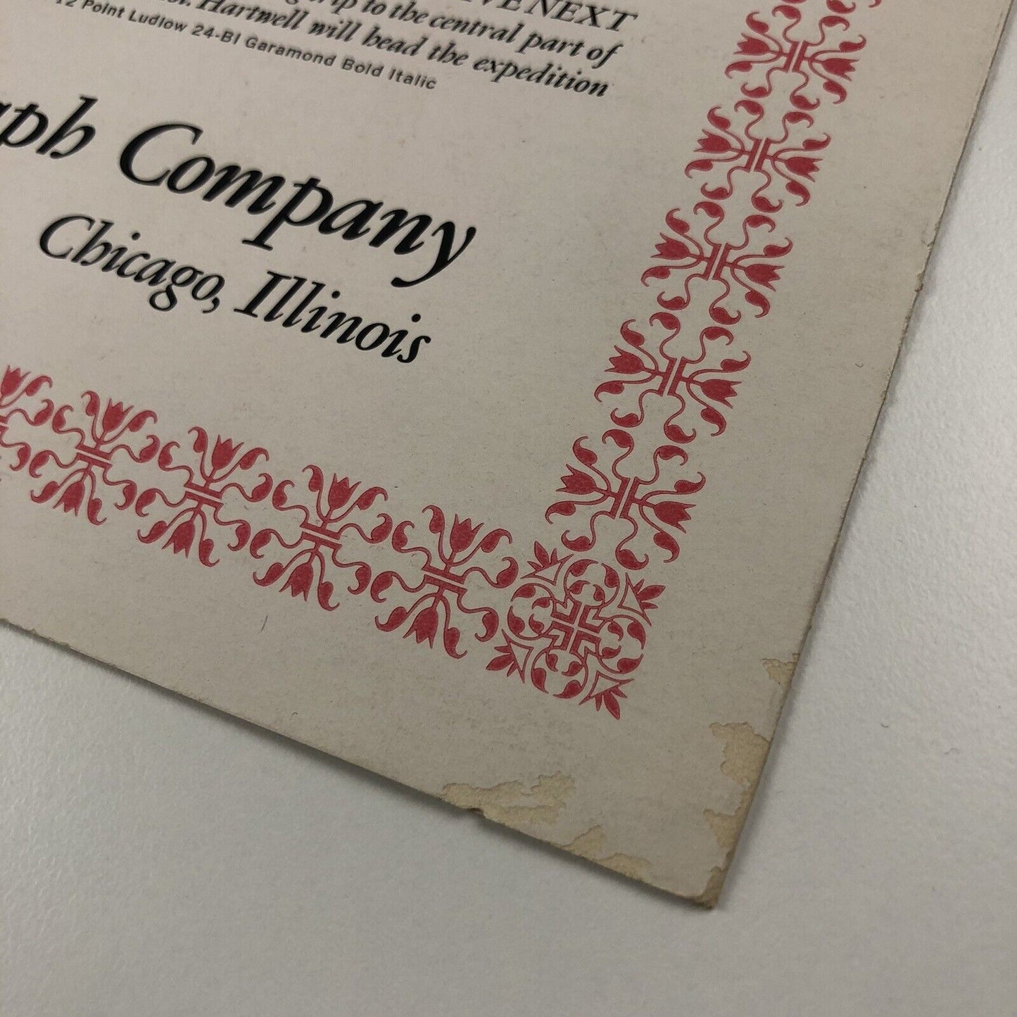 Type specimen – Ludlow Garamond Bold and Italic | Ludlow Typography Company | Undated