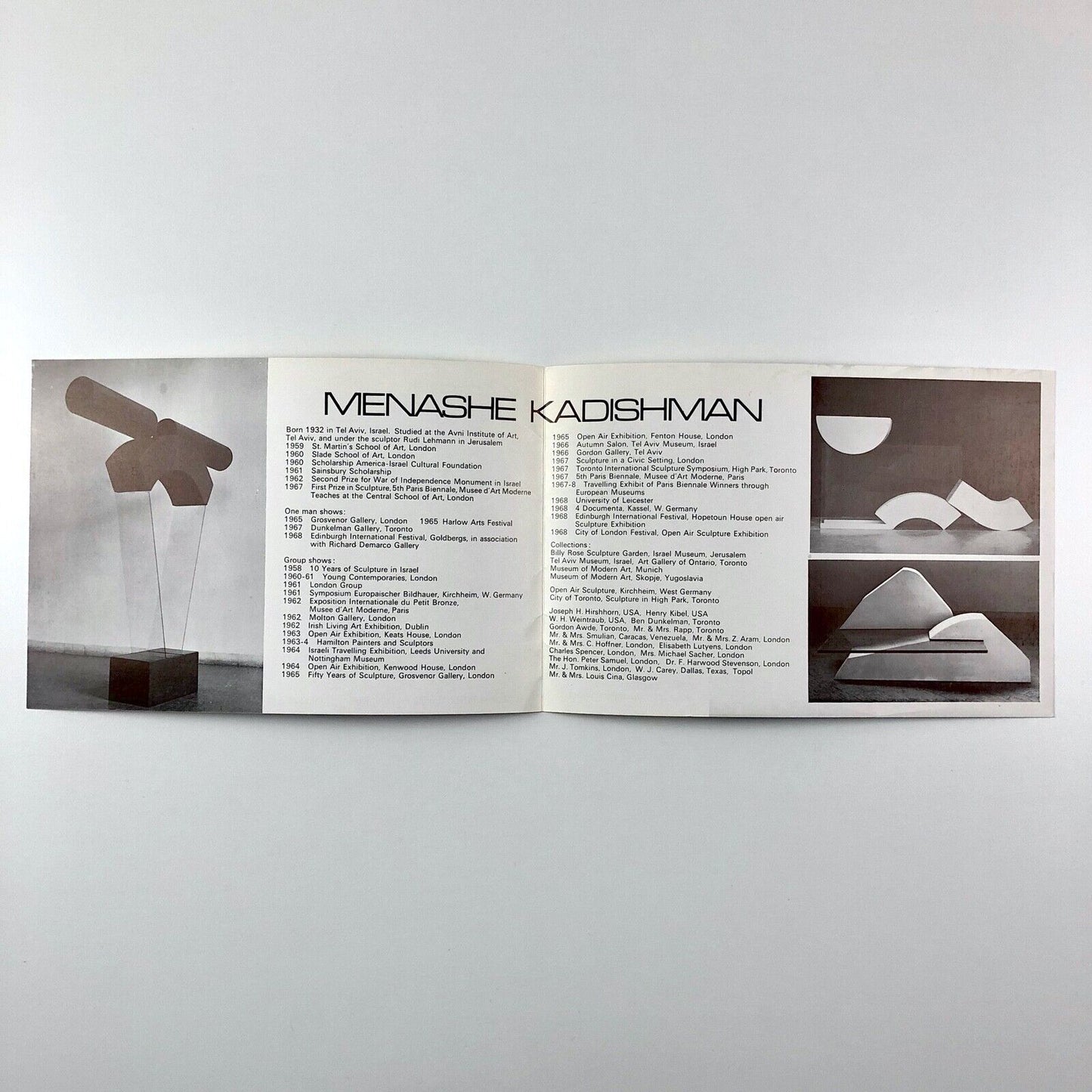 Leaflet Menashe Kadishman Sculpture | Edinburgh International Festival 1968 | Goldbergs in association with the Richard Demarco Gallery