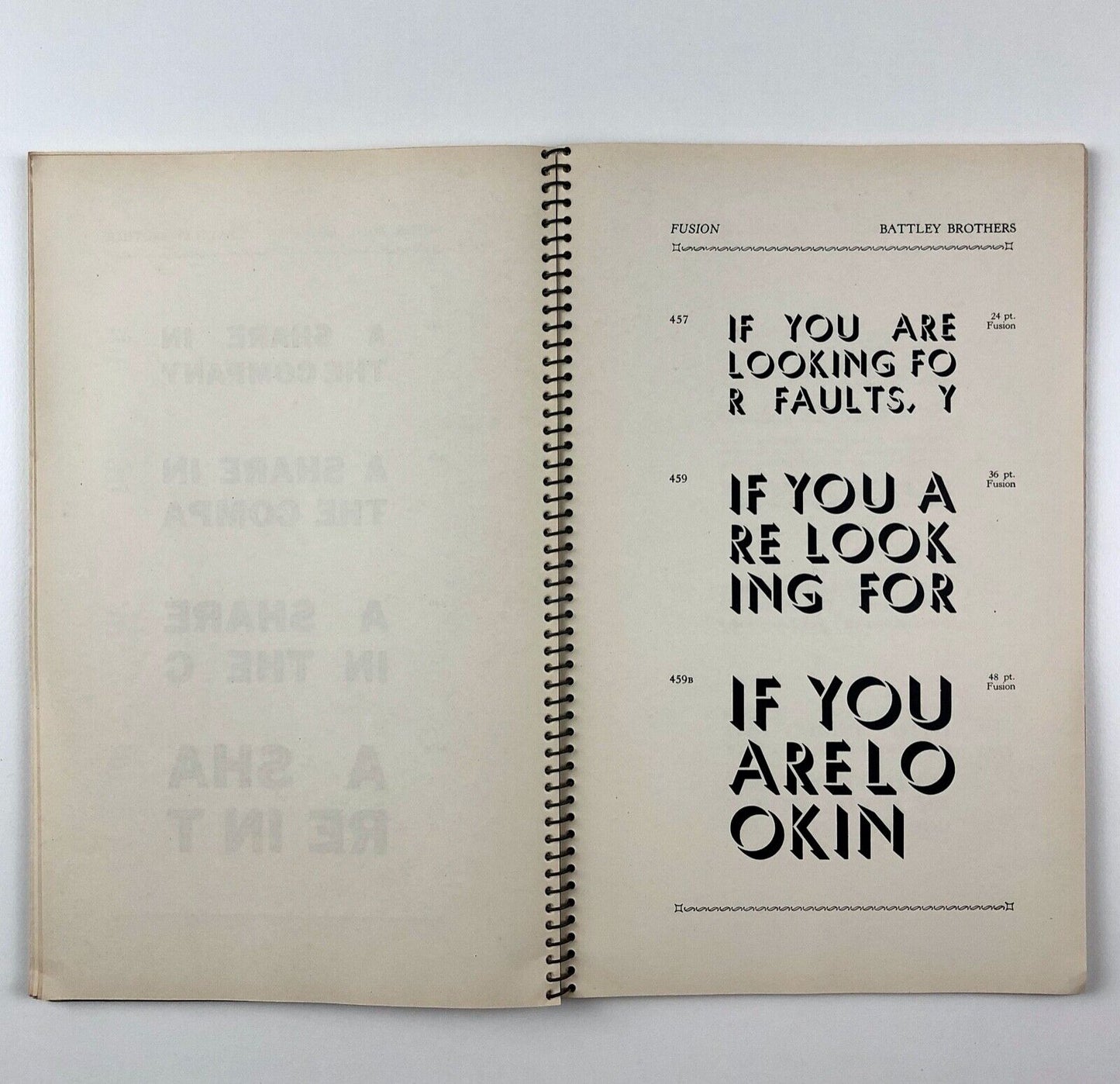 Some Type Faces suitable for Advertising Display and Bookwork | Battley Brothers
