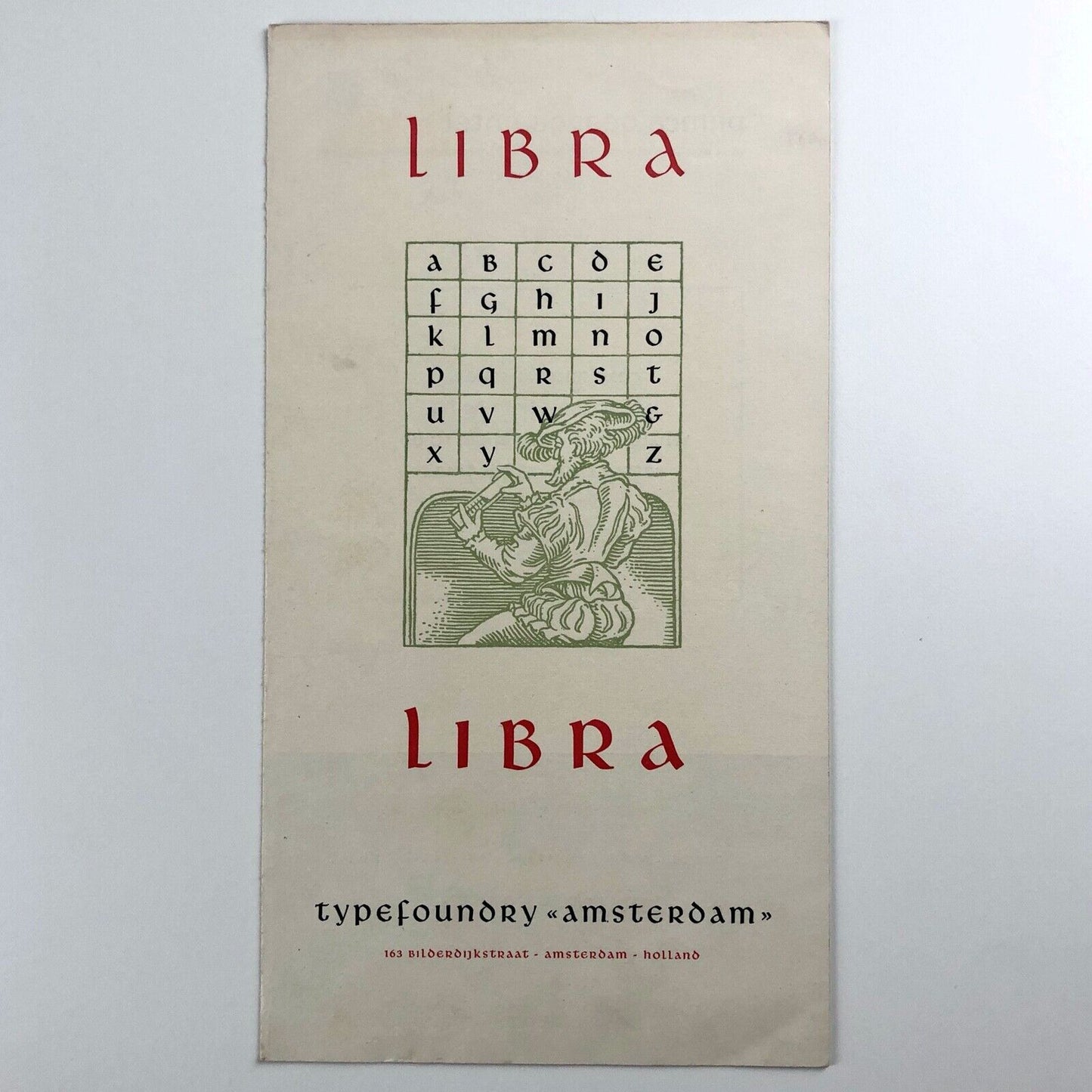 Libra - Typefoundry Amsterdam | Type specimen leaflet | Undated c. 1950 de | Type designed by S. H. De Roos in 1937