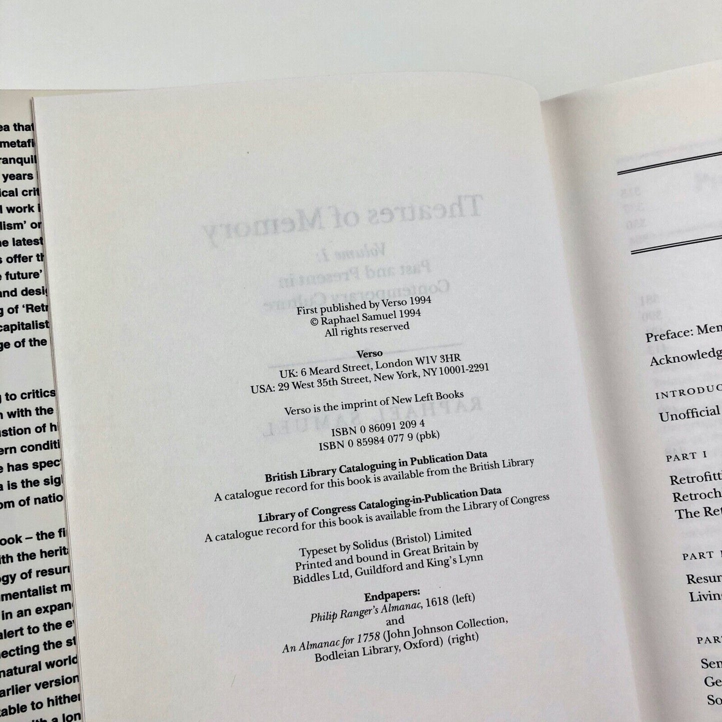 Theatres of Memory. Volume 1: Past and Present in Contemporary Culture by Raphael Samuel | Verso 1994
