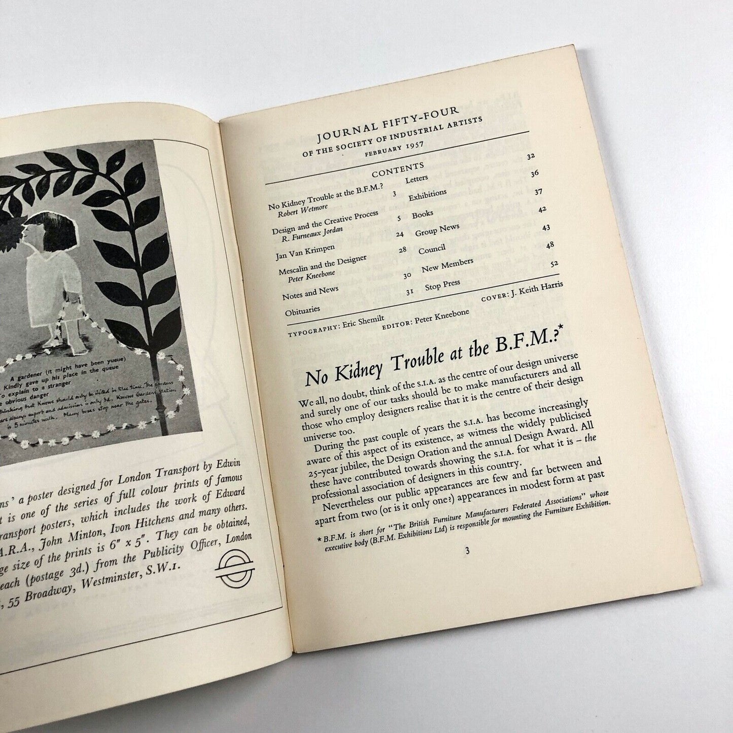 Society of Industrial Artists (SIA) Journal 54 February 1957 edited Peter Kneebone