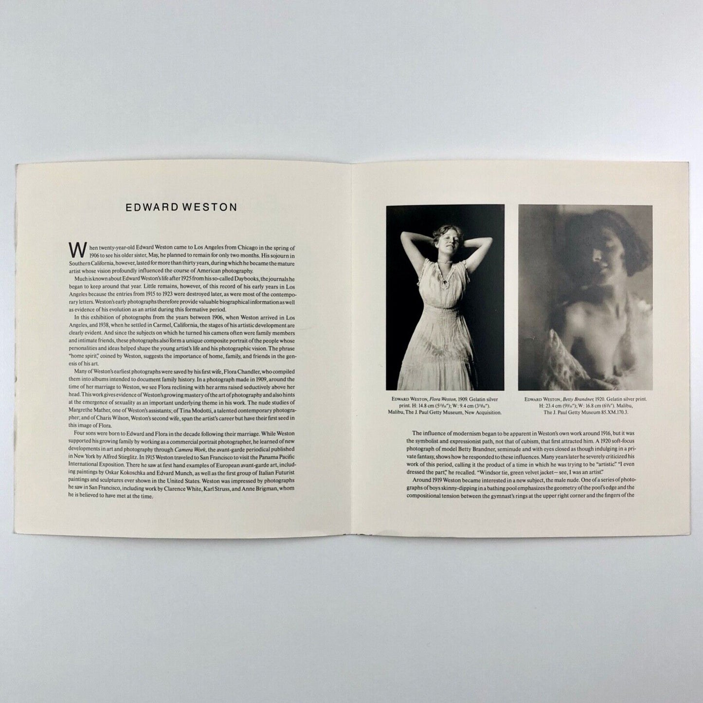 Folding leaflet for Edward Weston. The Home Spirit and Beyond by Weston Naef | Center for Creative Photography, 1981