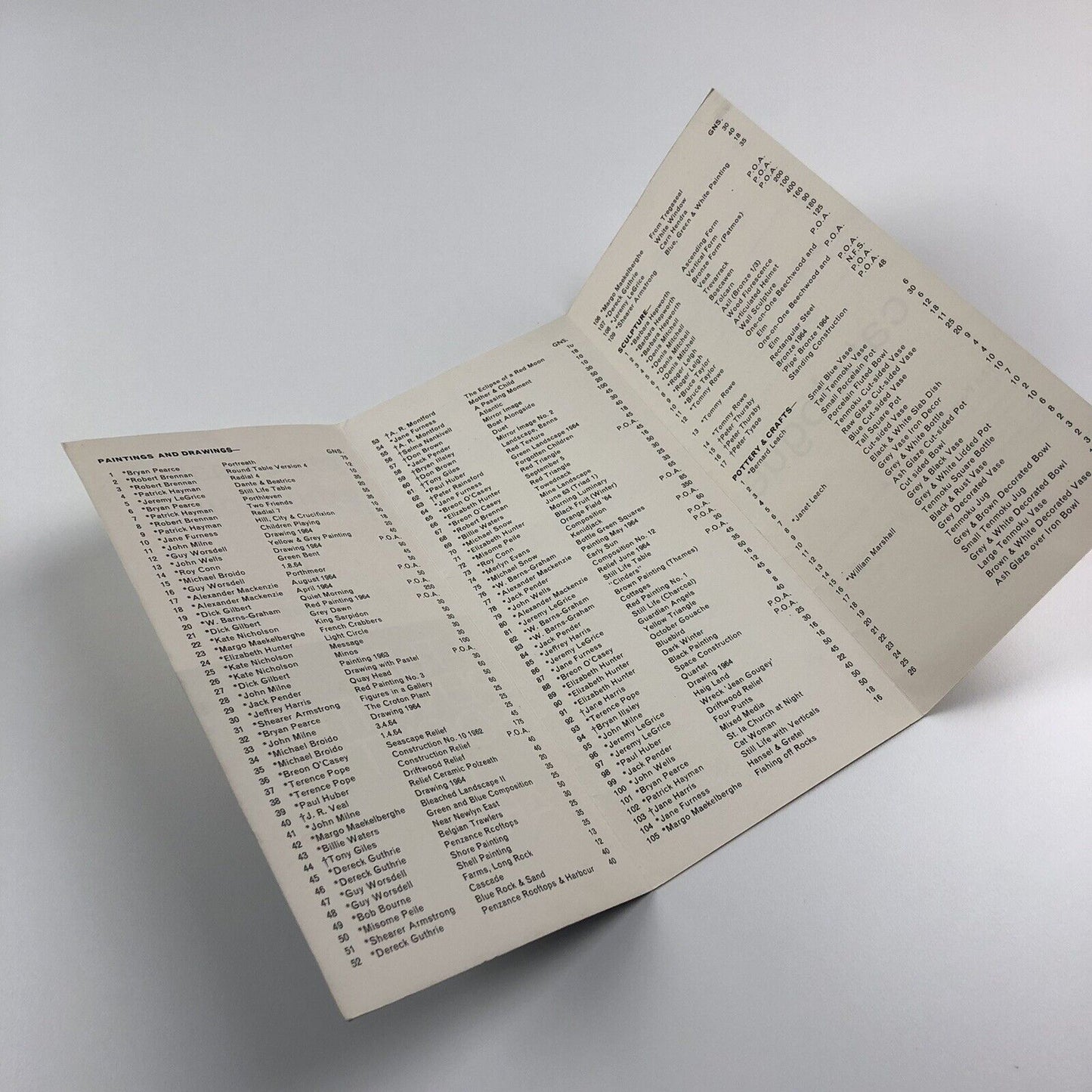 The Penwith Society of Arts | Christmas Exhibition folded card (year unknown)