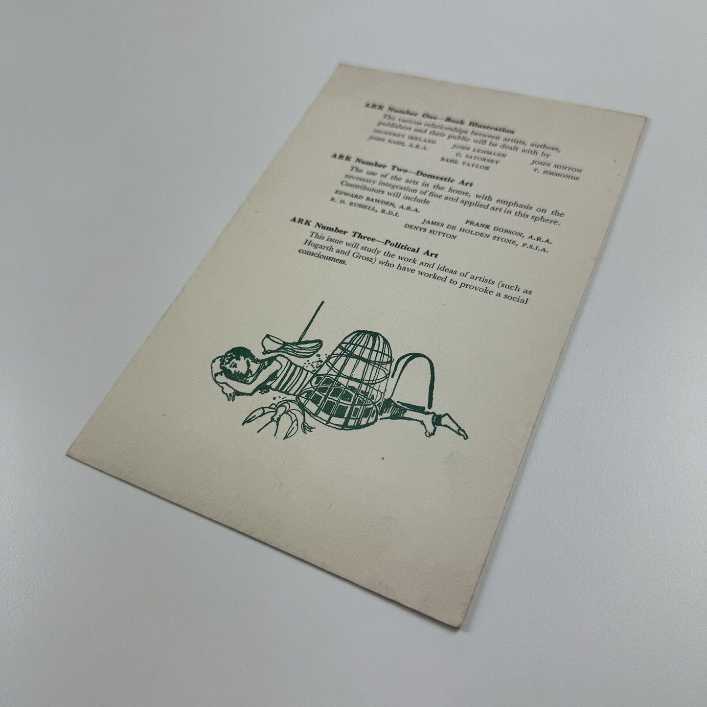 Promotional leaflet for ARK journal – Royal College of Art | October 1950