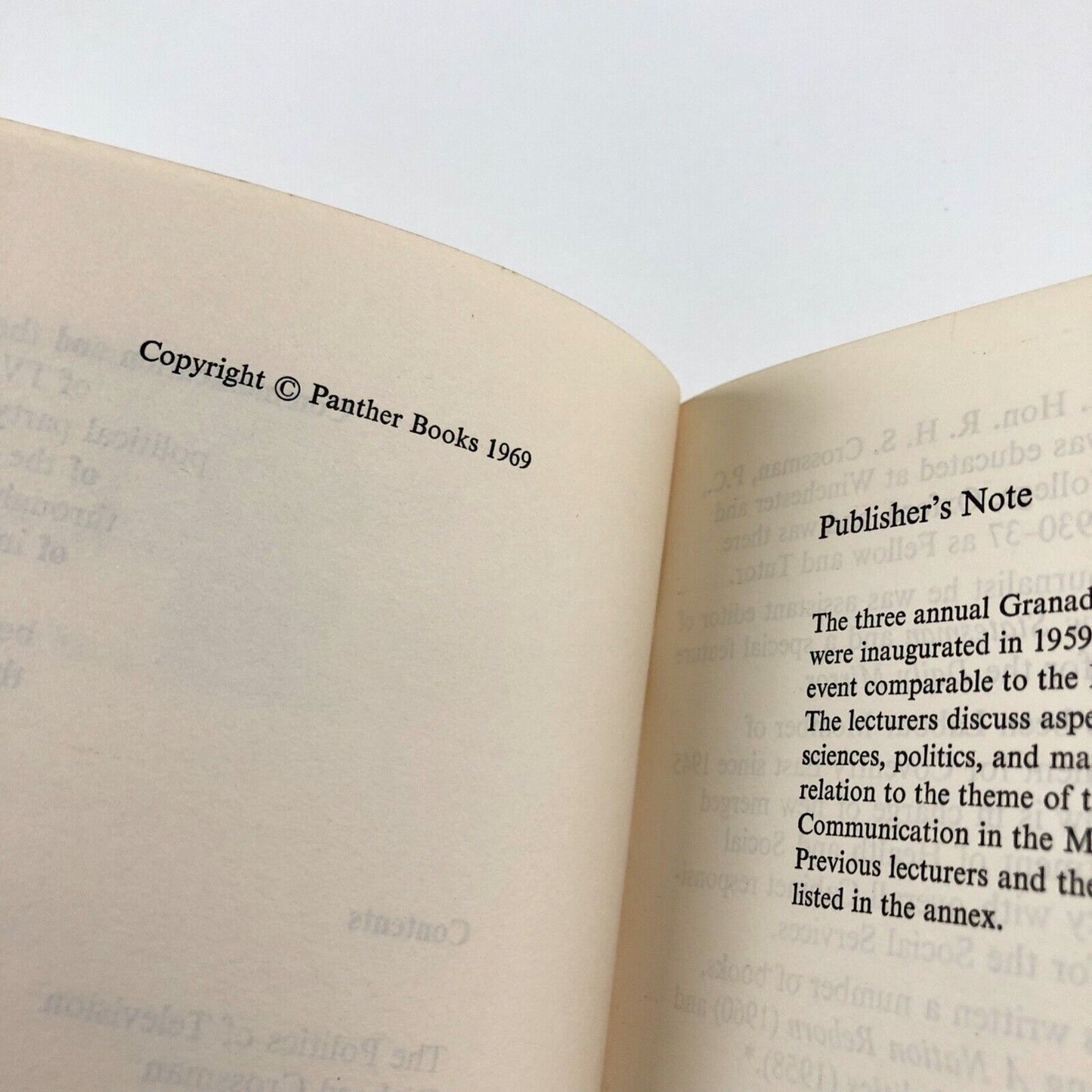 Three Studies in Modern Communication | Panther Record 7, 1969 | Lawrence Alloway, Richard Crossman, Sir Paul Chambers