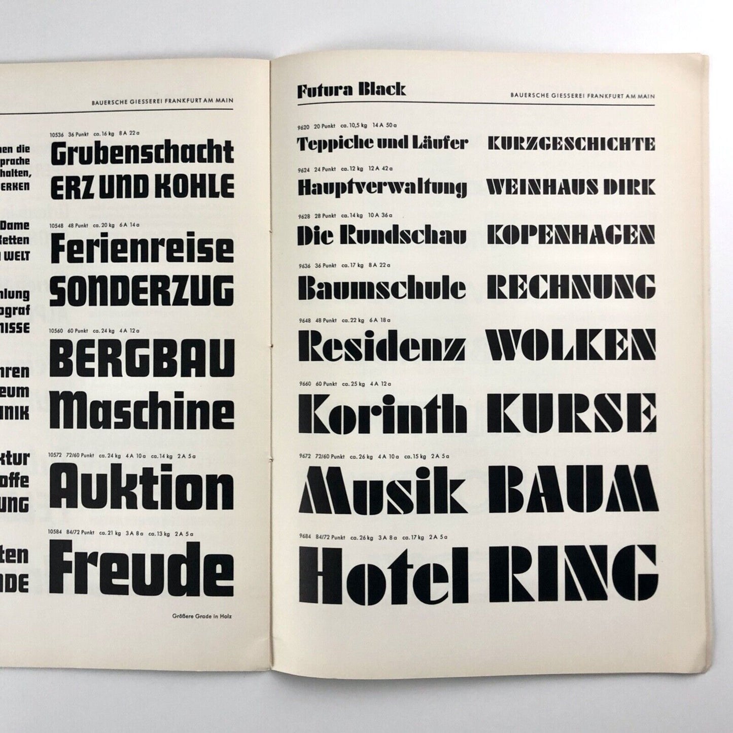Futura – Bauersche Giesserei Frankfurt | Type specimen booklet Paul Renner