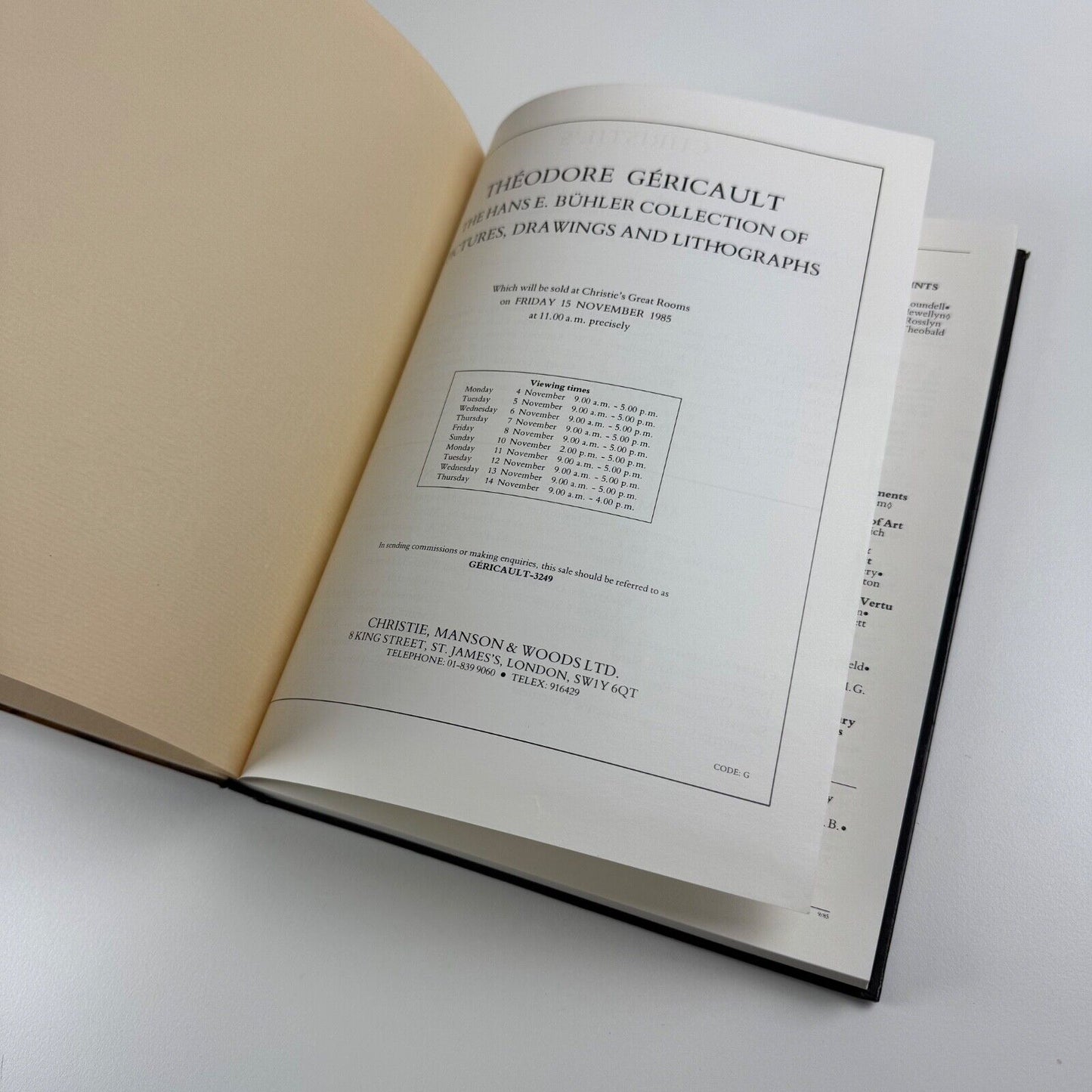 Théodore Géricault: The Hans E. Bühler Collection of Pictures, Drawings and Lithographs | Christie's London 15 November 1985