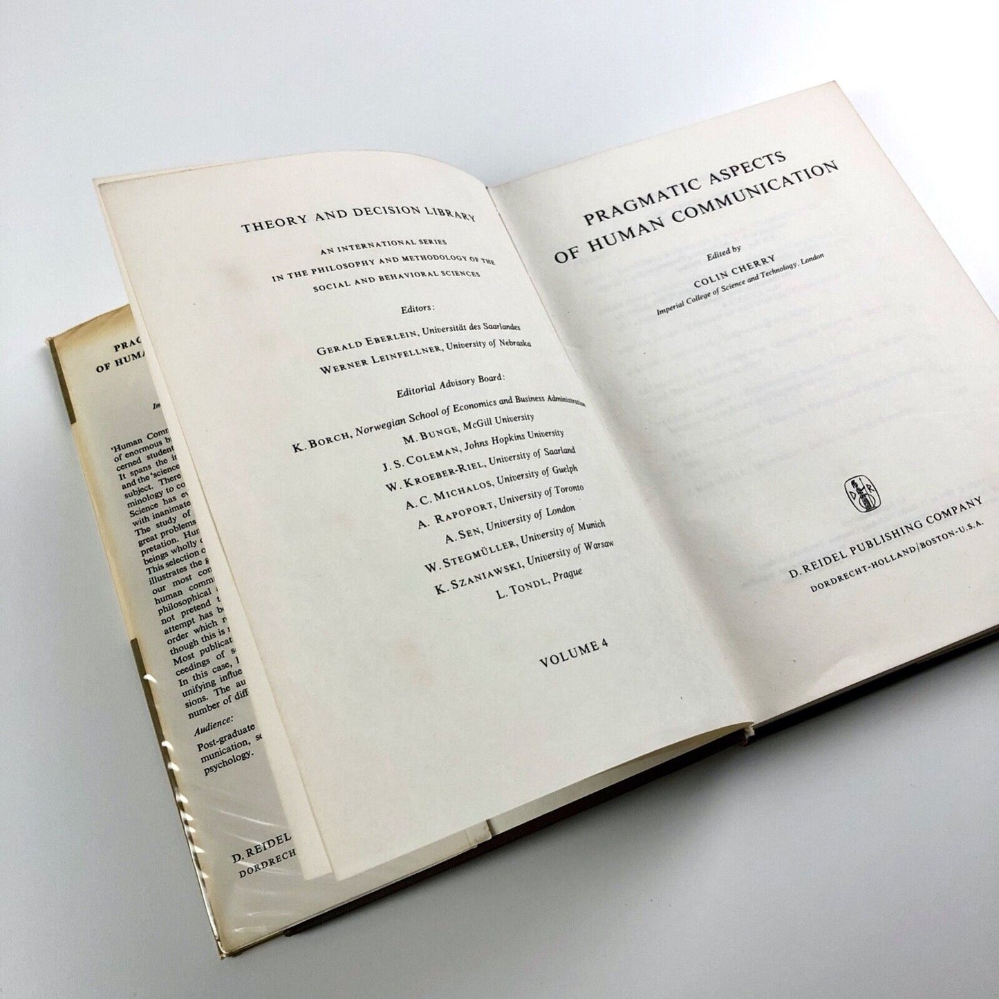 Pragmatic Aspects of Human Communication | Edited by Colin Cherry | D. Reidel Publishing, 1974