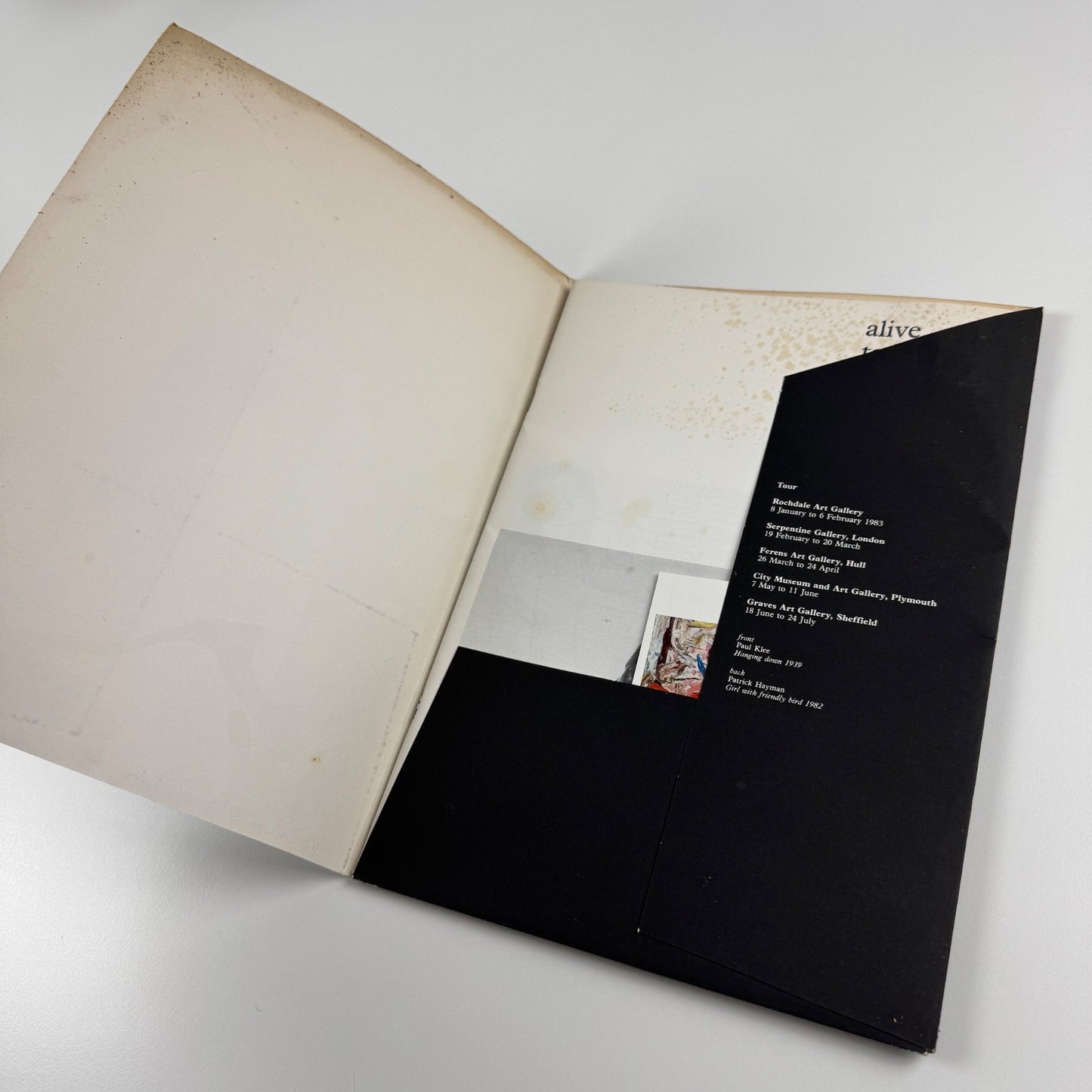 alive to it all | Arts Council folder catalogue and postcards 1983