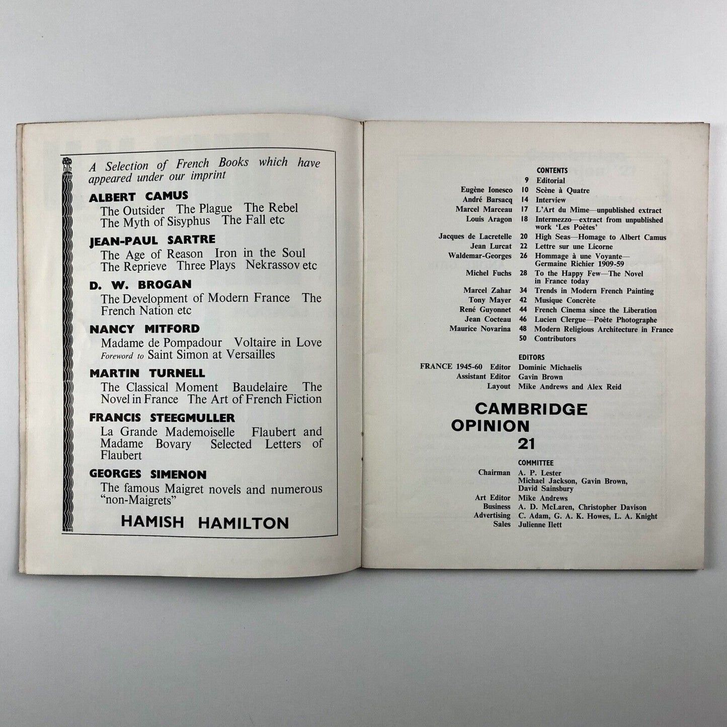 Cambridge Opinion magazine No 21 | France 1945-1960