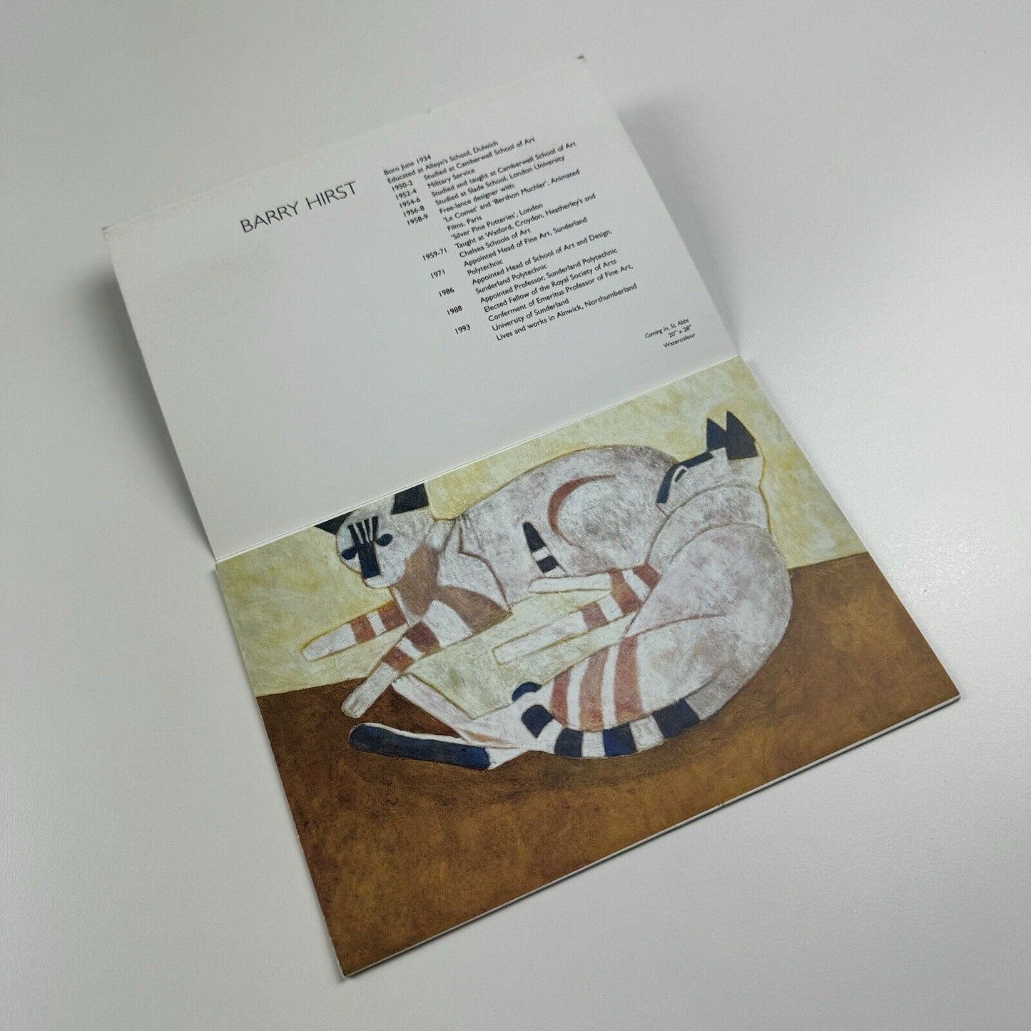 Barry Hirst. New Watercolours – folded card | Mercury Gallery London, 1999