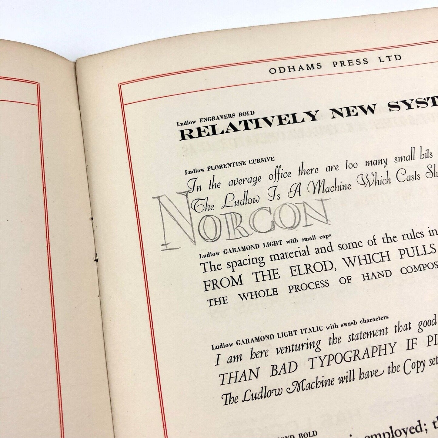 One–Line Specimens of Ludlow Typefaces, Rules, Ruleforme & Borders; | Odhams Press, 1930s?