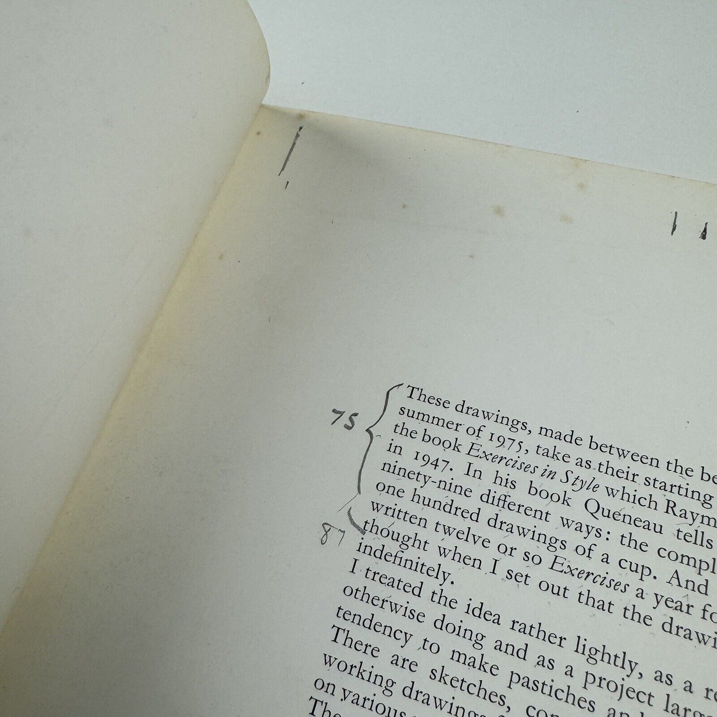 Hommage à Queneau – Colin Crumplin, 1977 | Marked up proof copy