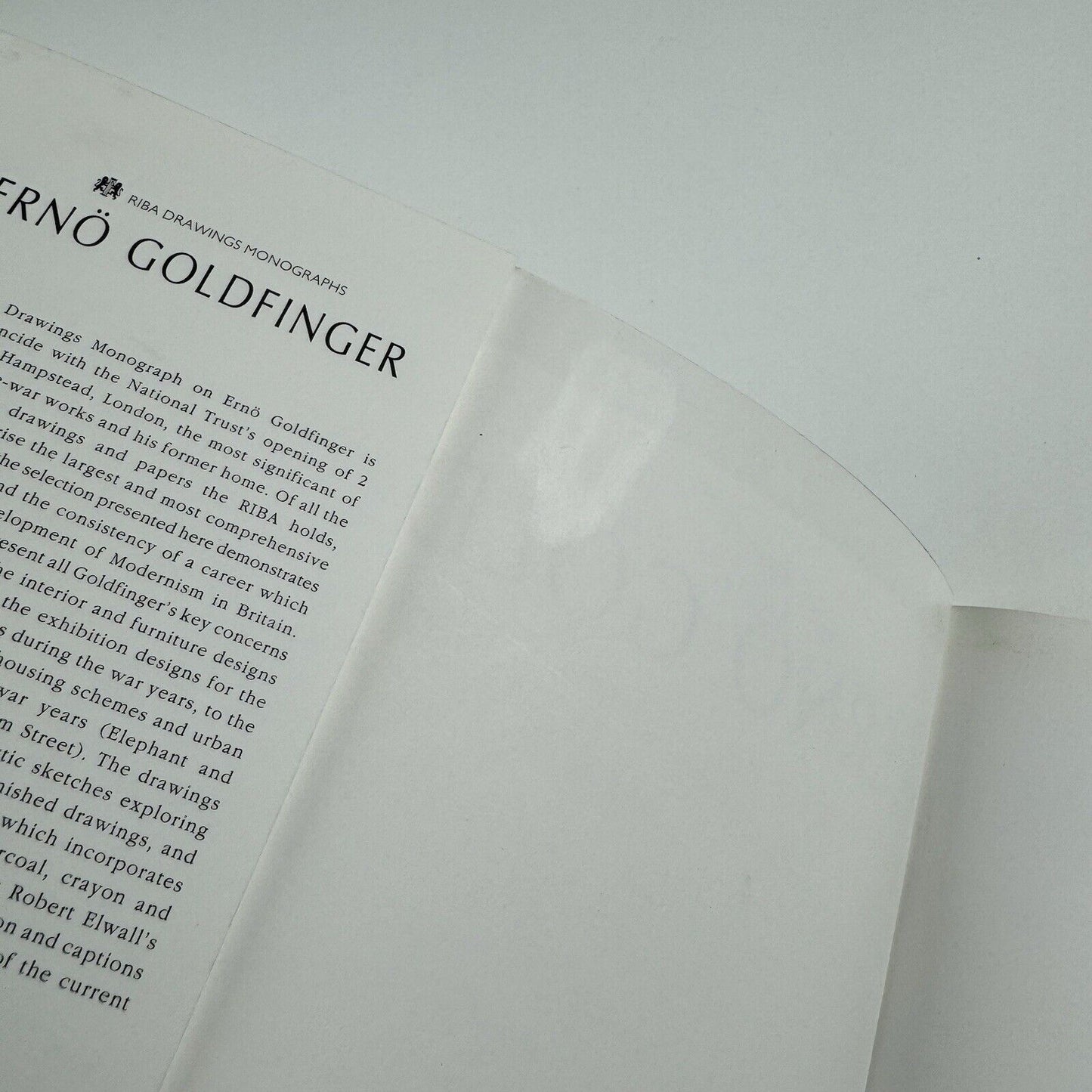 Ernö Goldfinger | Robert Elwall | RIBA Drawings Monographs No 3 | Academy Editions, 1996