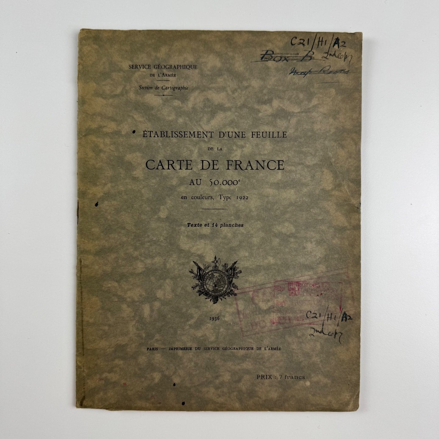 Établissement d’une feuille de la carte de France | Géographique de l’armée 1936