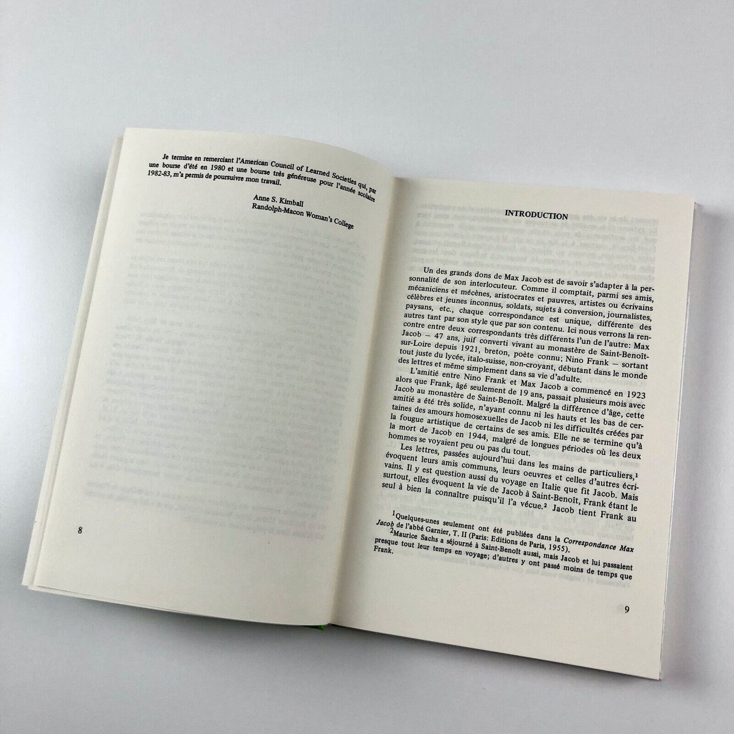 Max Jacob Lettres à Nino Frank by Anne S. Kimball | Peter Lang 1989