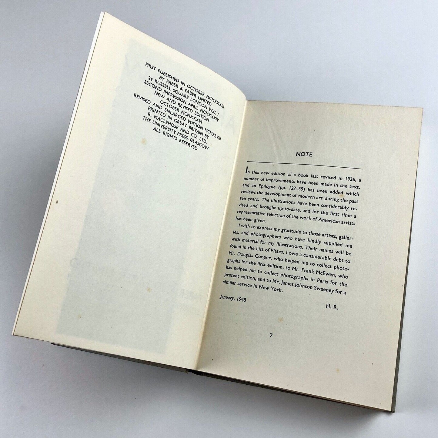 Art Now. Modern Painting and Sculpture. An introduction to the Theory of Modern Painting and Sculpture by Herbert Read | Faber & Faber, 1948