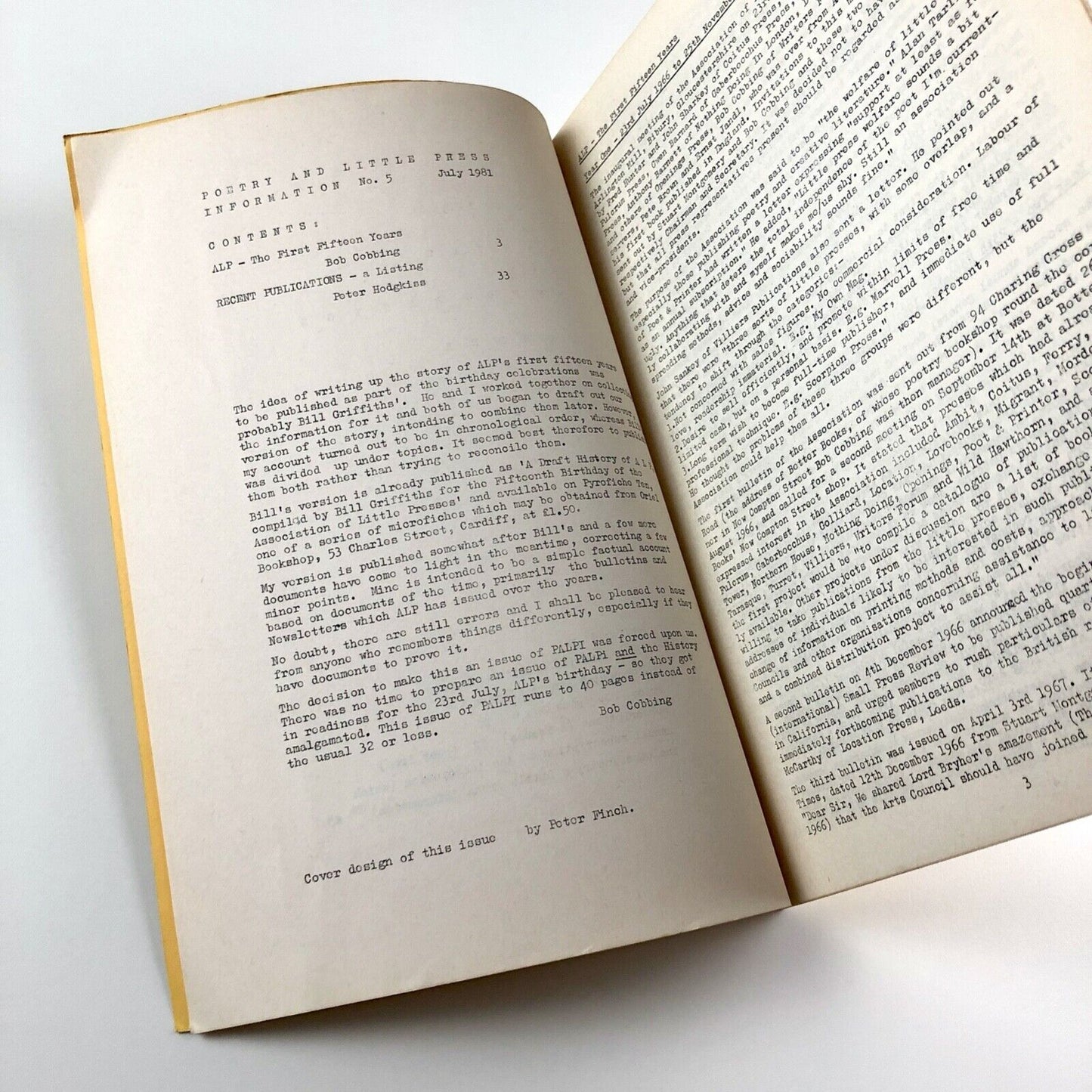Association of Little Presses journal | Poetry and Little Press Information | Issue no. 5, July 1981