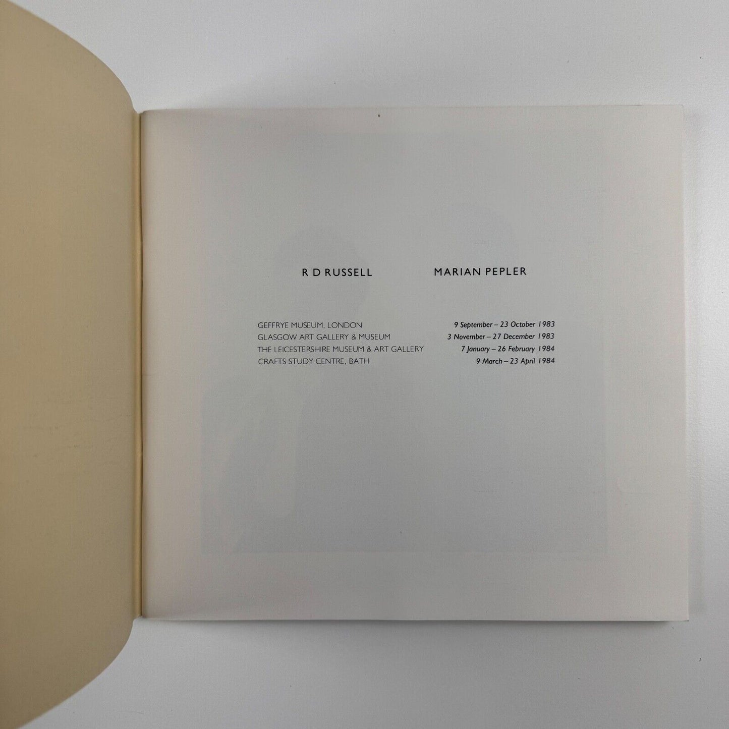 R.D. Russell | Marian Pepler | touring exhibition including Geffrye Museum, 1983/4