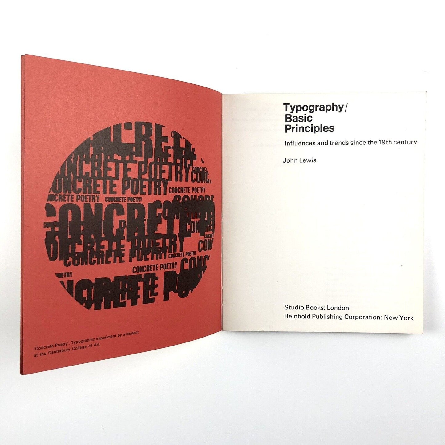 Typography Basic Principles. Influences and trends since the 19th century revised edition by John Lewis | Studio Vista, 1967