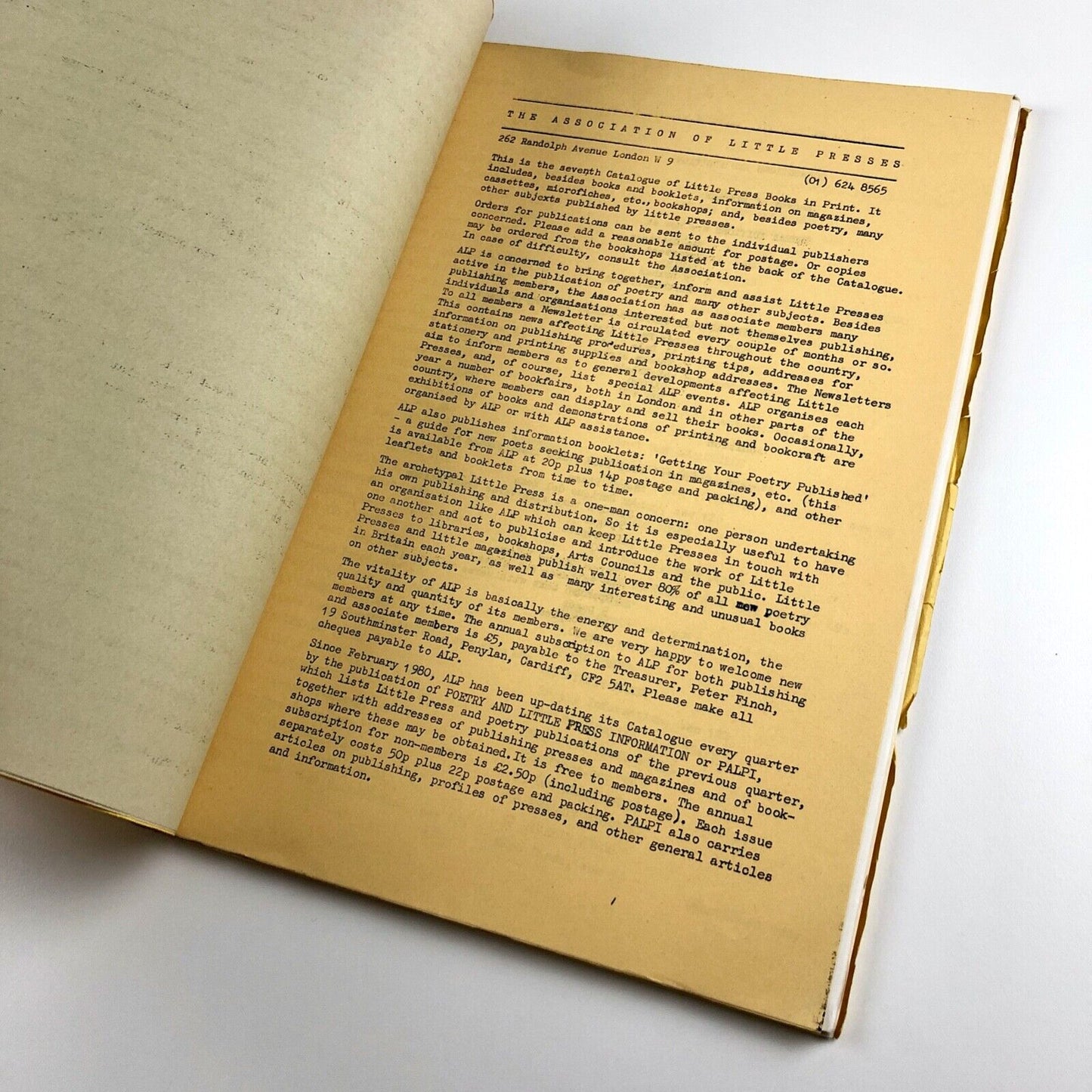 Catalogue of Little Press Books in Print | 7th edition, 1982 | Association of Little Presses