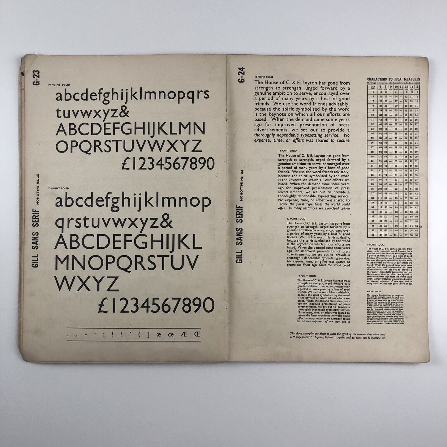 The House of C & E Layton type specimen book | Undated