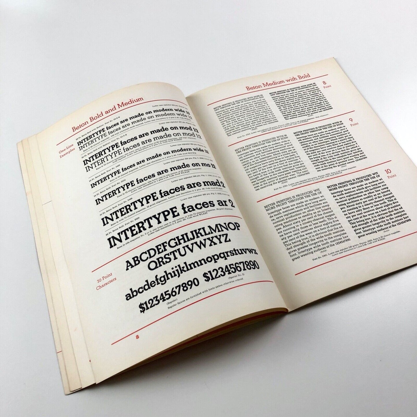 Beton Bold, Medium and Extra Bold | Intertype Corporation specimen booklet