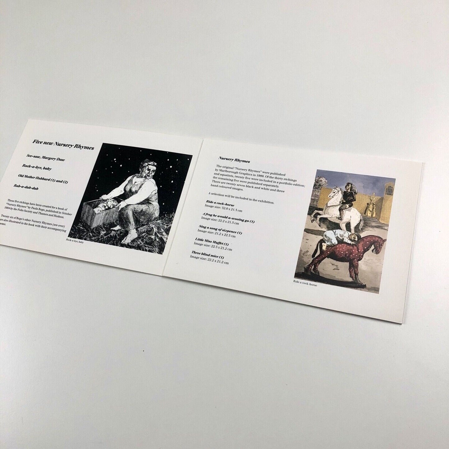 Folding card and related leaflet for Paula Rego. The Poor Dog was Laughing | Marlborough Graphics, 1994