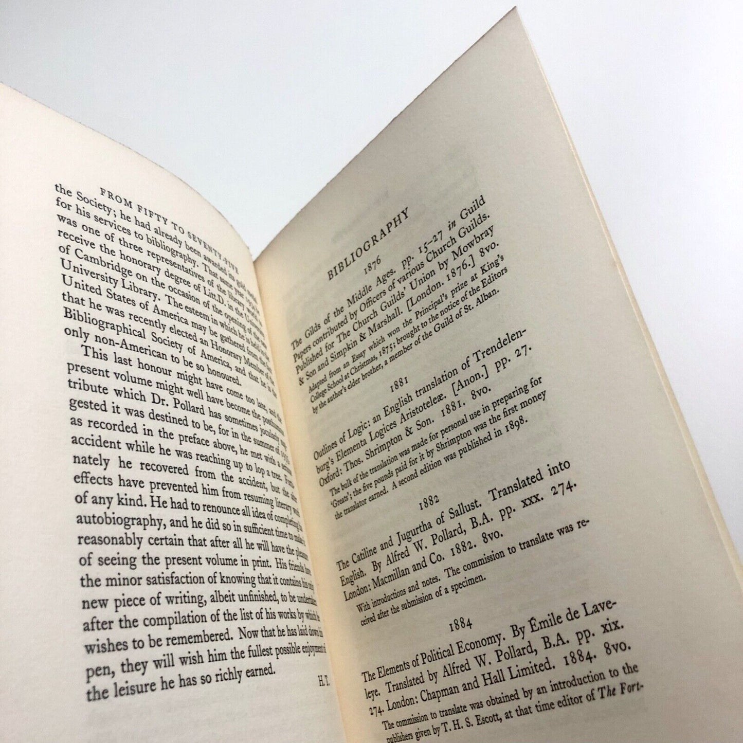 Select Bibliography of the Writings of Alfred W. Pollard | Oxford University Press, 1938