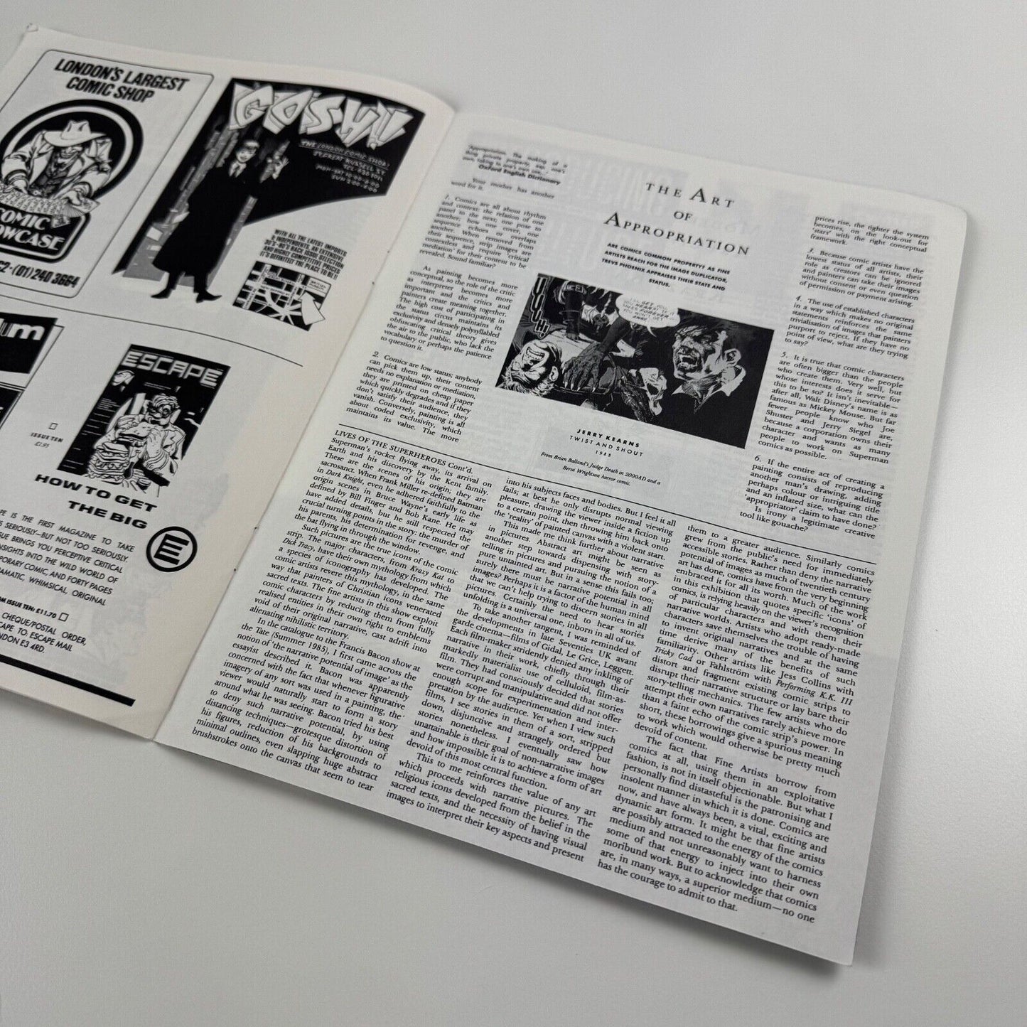 Comic Iconoclasm. The Escape magazine supplement to the exhibition at the Institute of Contemporary Arts between 18 June and 12 September 1987