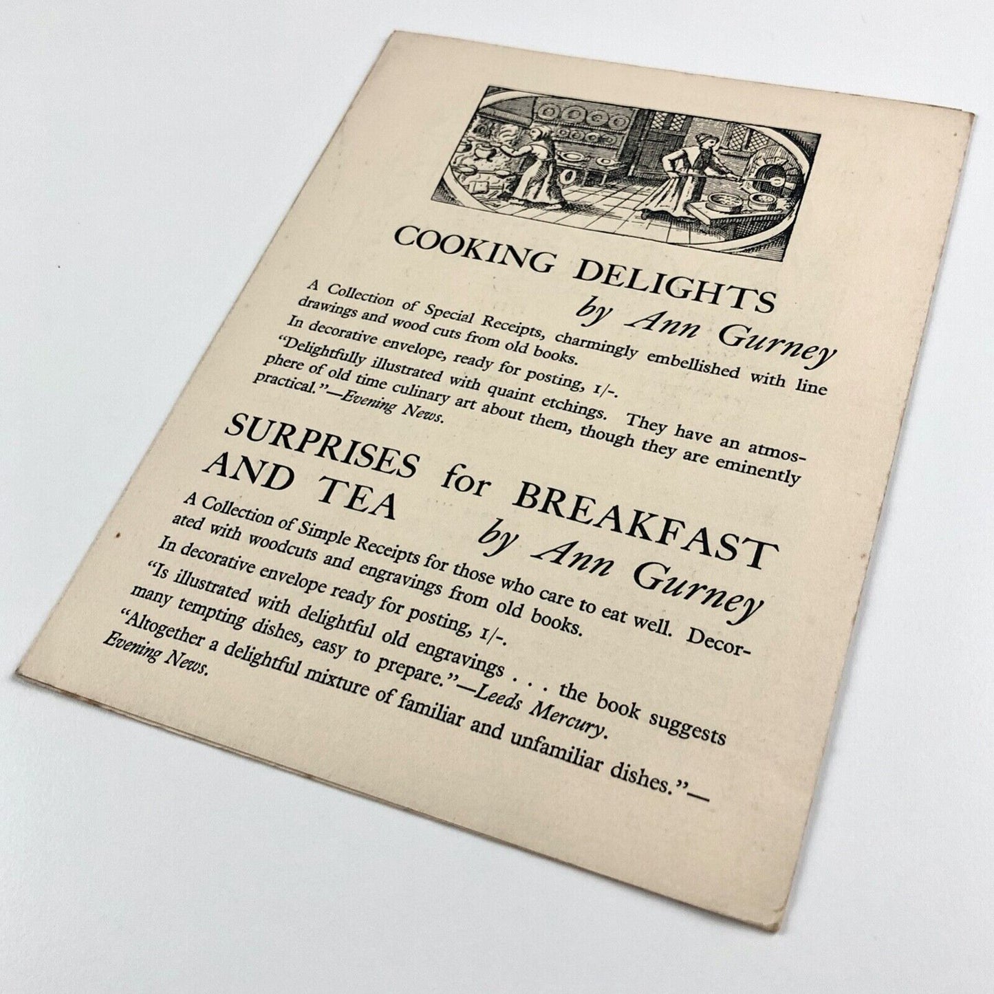 Prospectus for Medici Society Cookery Books | Maggs Brothers, undated c. late 1930s