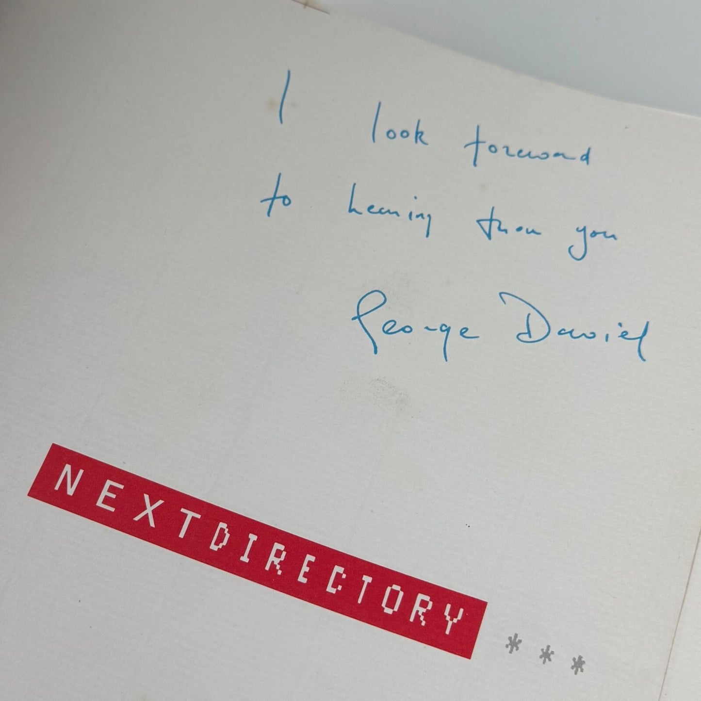 Next Directory catalogues numbers 1 to 6 1988 to 1990 one signed George Davies