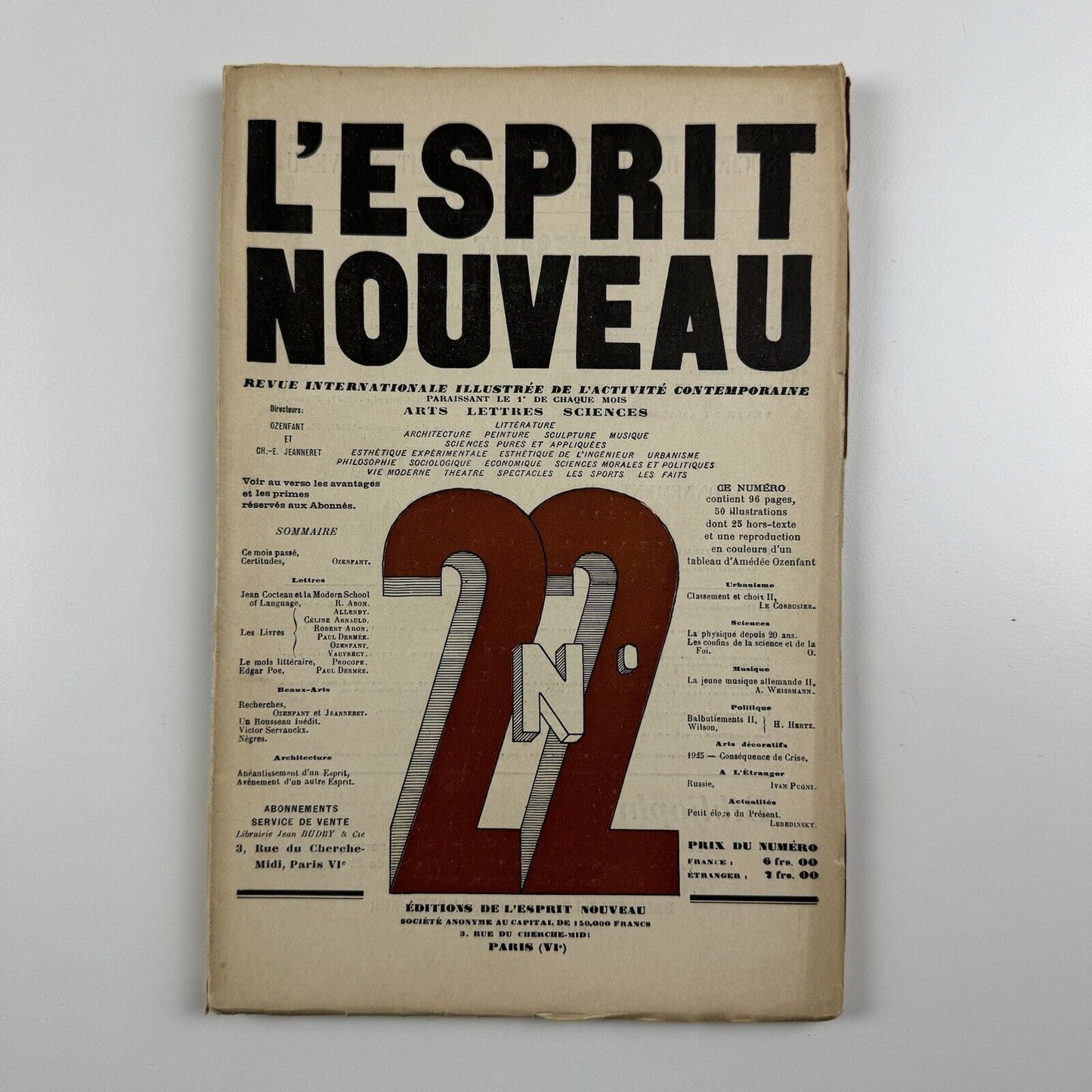 L'Esprit Nouveau journal | Issue No. 22 1924 | Amédée Ozenfant and Le Corbusier