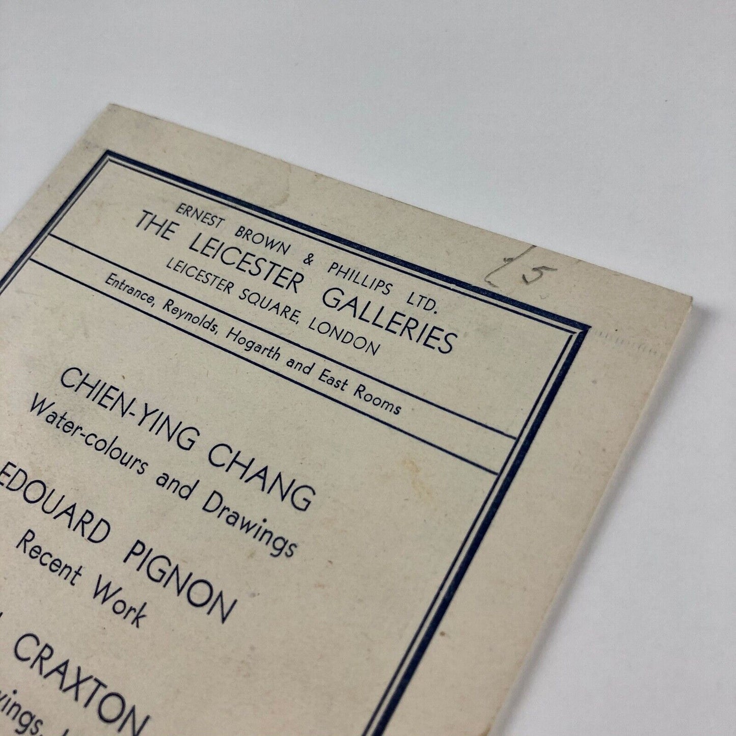 Chien-Ying Chang, Edouard Pignon, John Craxton, Stella Steyn | Leicester Galleries, Ernst Brown & Philips Ltd, December 1951 exhibitions 974-977