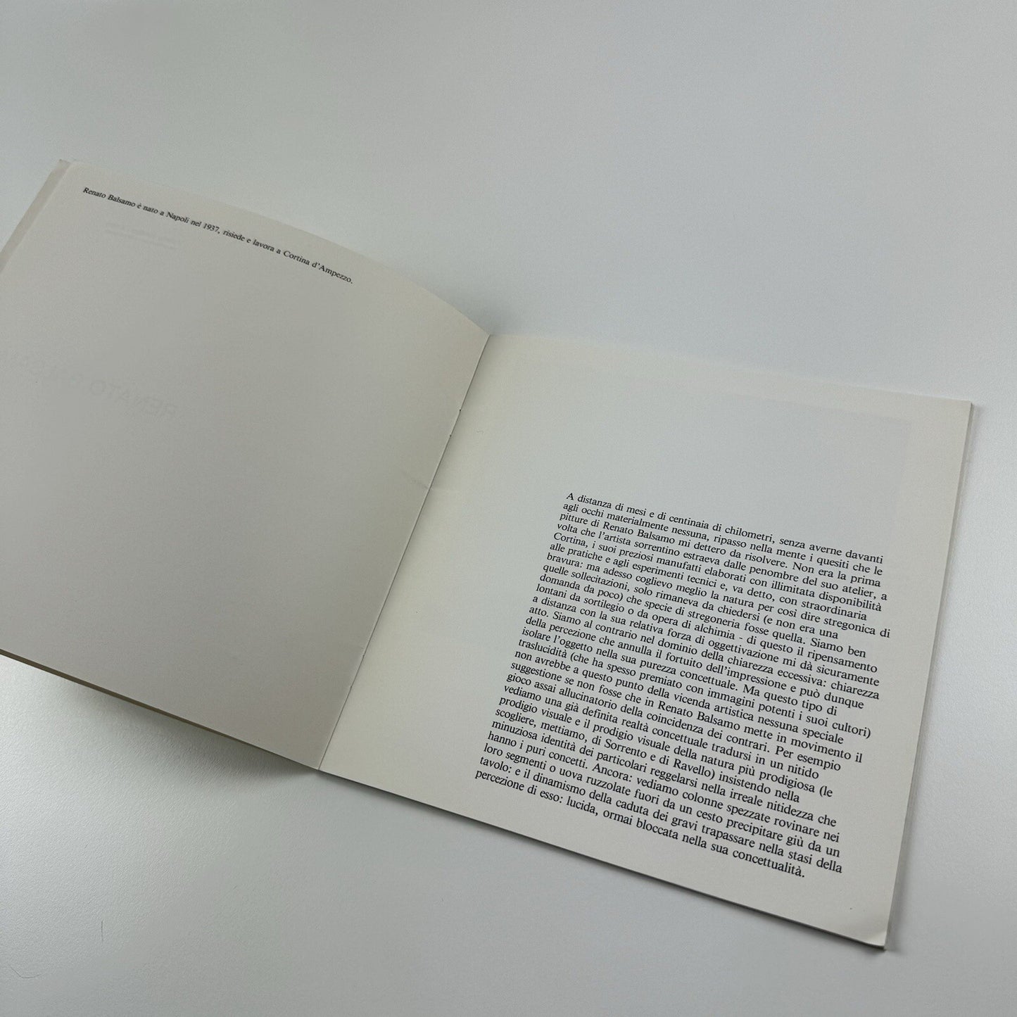 Renato Balsamo | Forni Galleria d’arte 9 April 1983 exhibition catalogue