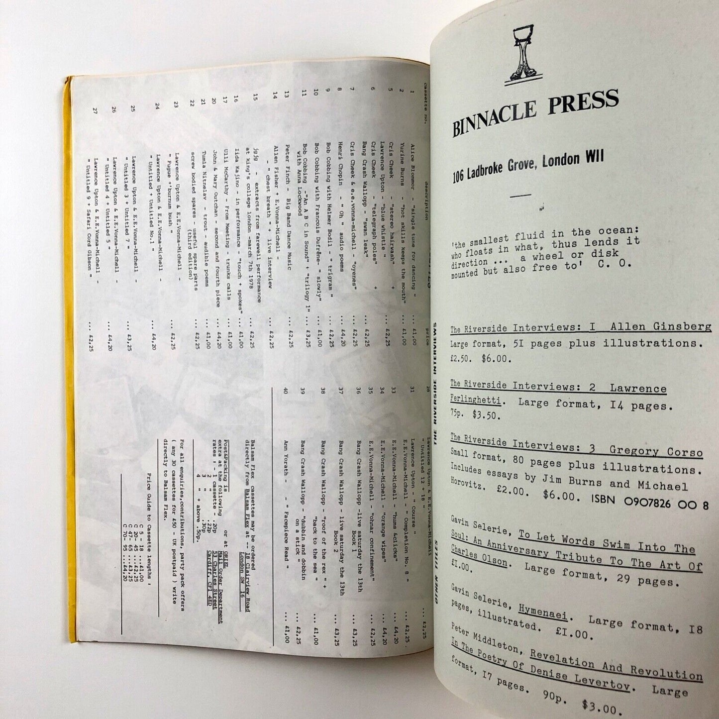 Catalogue of Little Press Books in Print | 7th edition, 1982 | Association of Little Presses