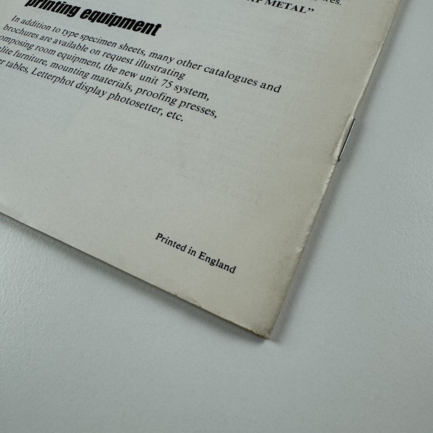 Booklet – Stephenson Blake price list, 1st January 1968 | Type, Brass rule, Electros