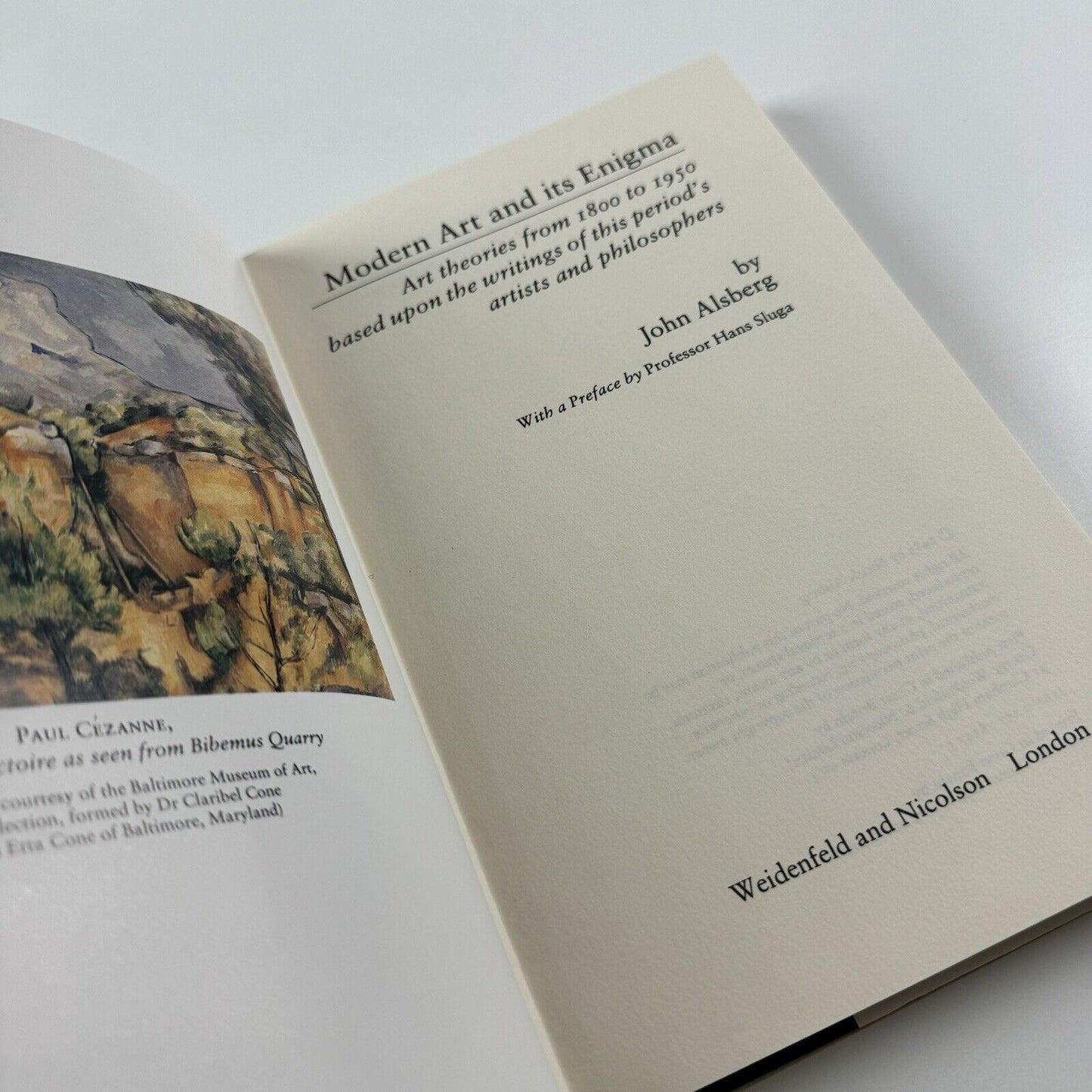 Modern Art & its Enigma. Art theories from 1800-1950 by John Alsberg | Weidenfeld Nicolson, 1983 | Hardback